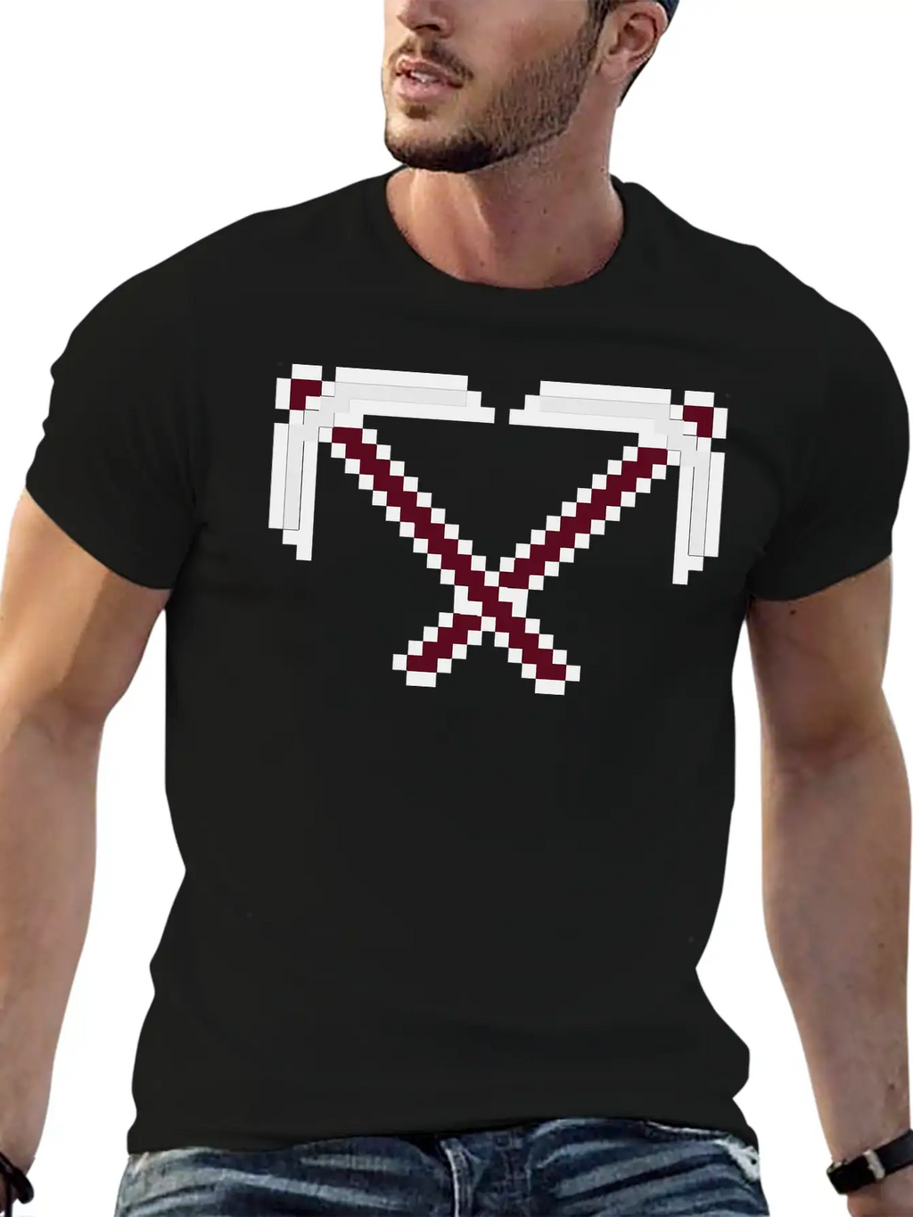 2 Cross Pixel Retro Computer Game Build Gamer Game Breathable Graphic T-Shirt – Perfect For Casual Days