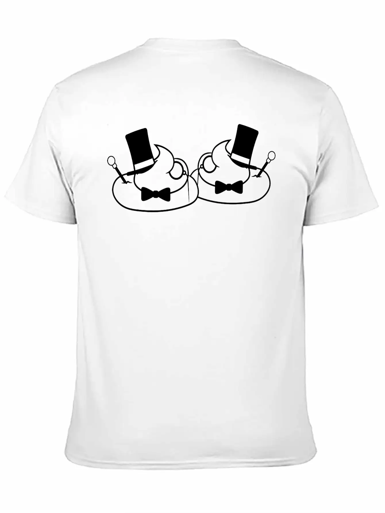2 Friends Team Sir Mr Gentlemen Cylinder Hat Monoc Unisex Short Sleeve Soft Cotton T-Shirt – Casual Everyday Wear