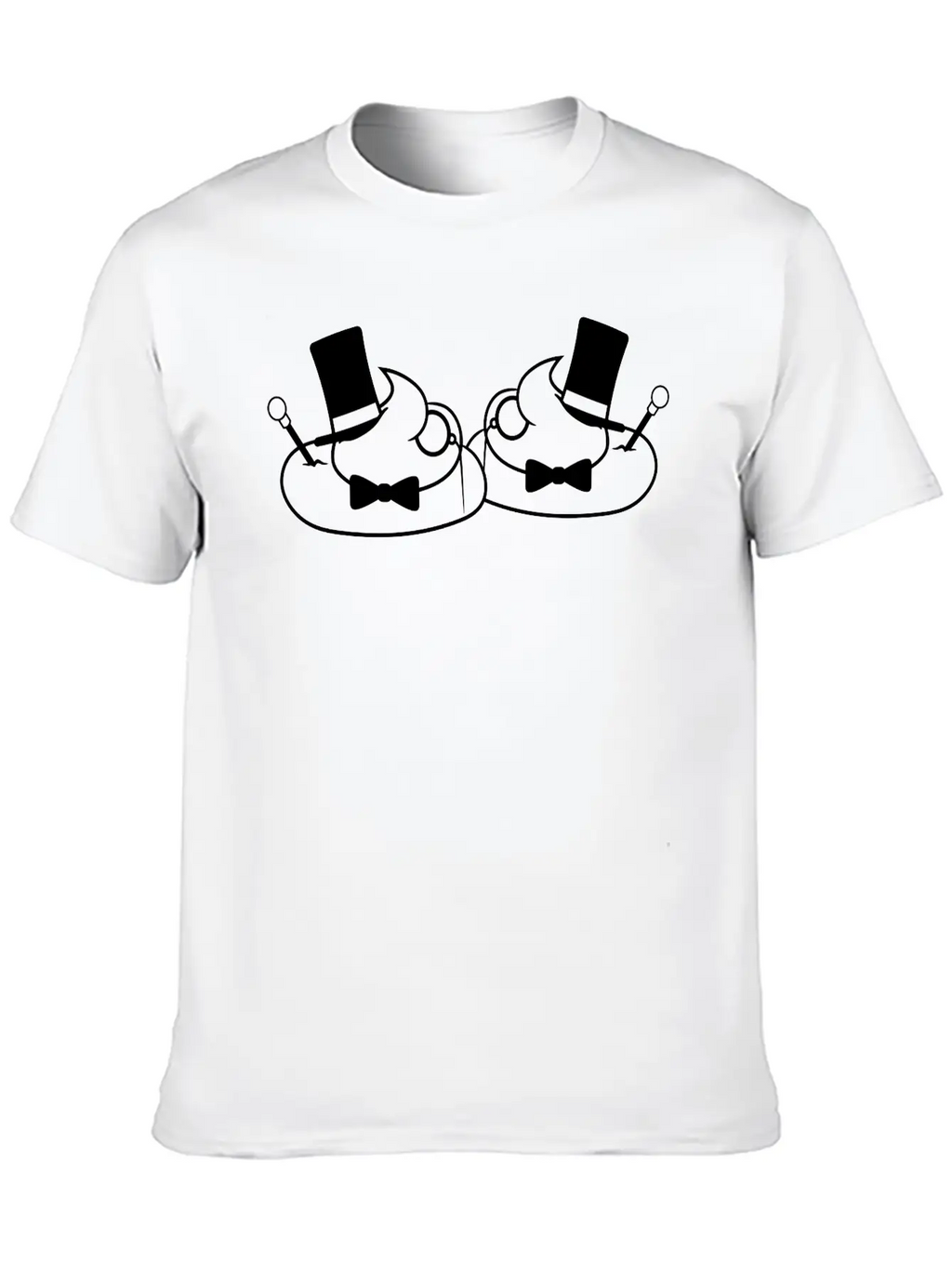 2 Friends Team Sir Mr Gentlemen Cylinder Hat Monoc Unisex Short Sleeve Soft Cotton T-Shirt – Casual Everyday Wear