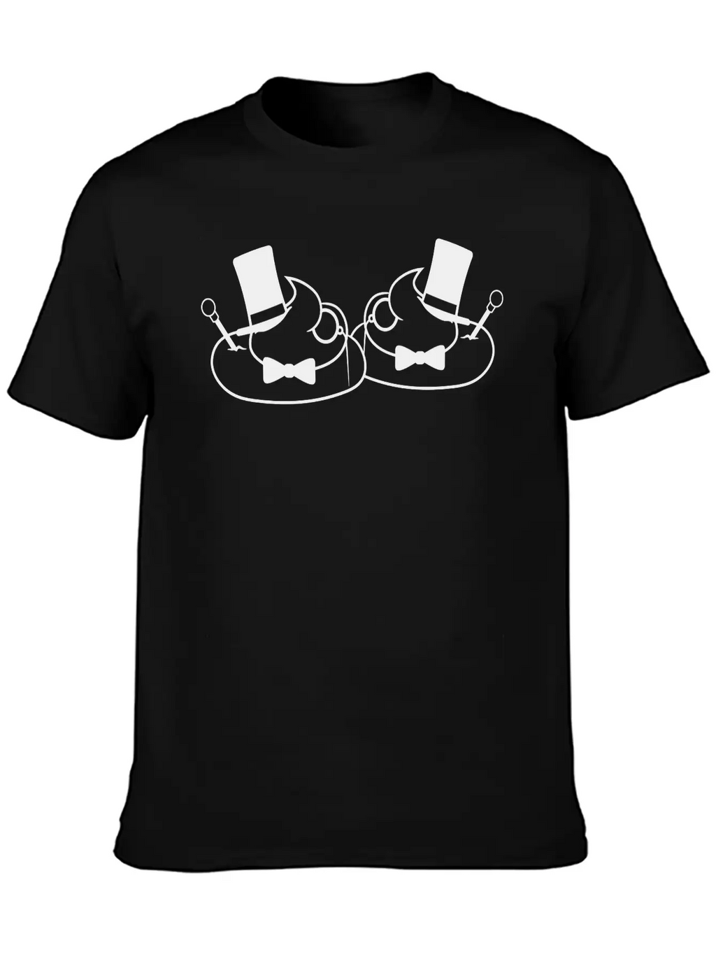 2 Friends Team Sir Mr Gentlemen Cylinder Hat Monoc Unisex Short Sleeve Soft Cotton T-Shirt – Casual Everyday Wear