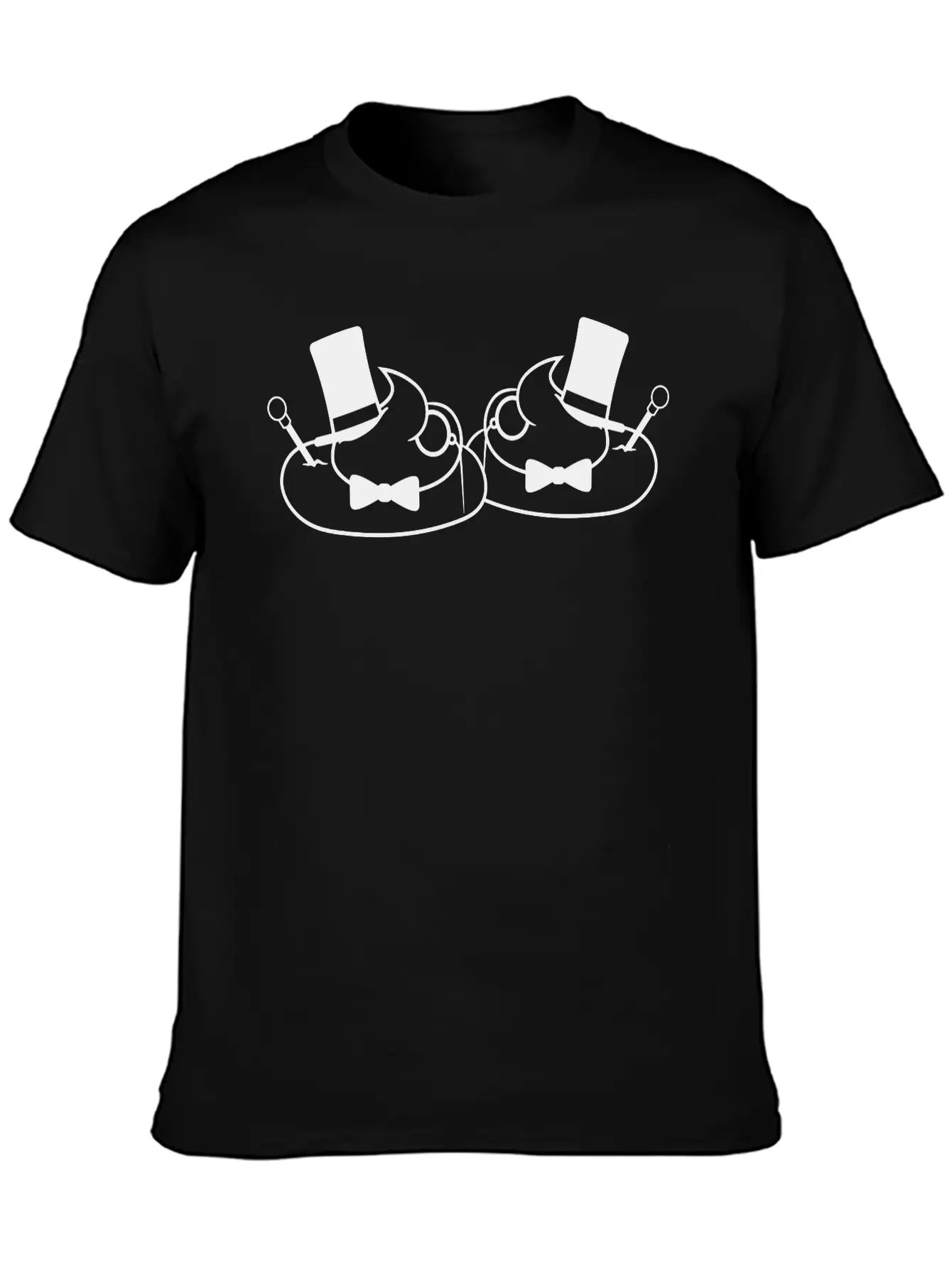 2 Friends Team Sir Mr Gentlemen Cylinder Hat Monoc Unisex Short Sleeve Soft Cotton T-Shirt – Casual Everyday Wear