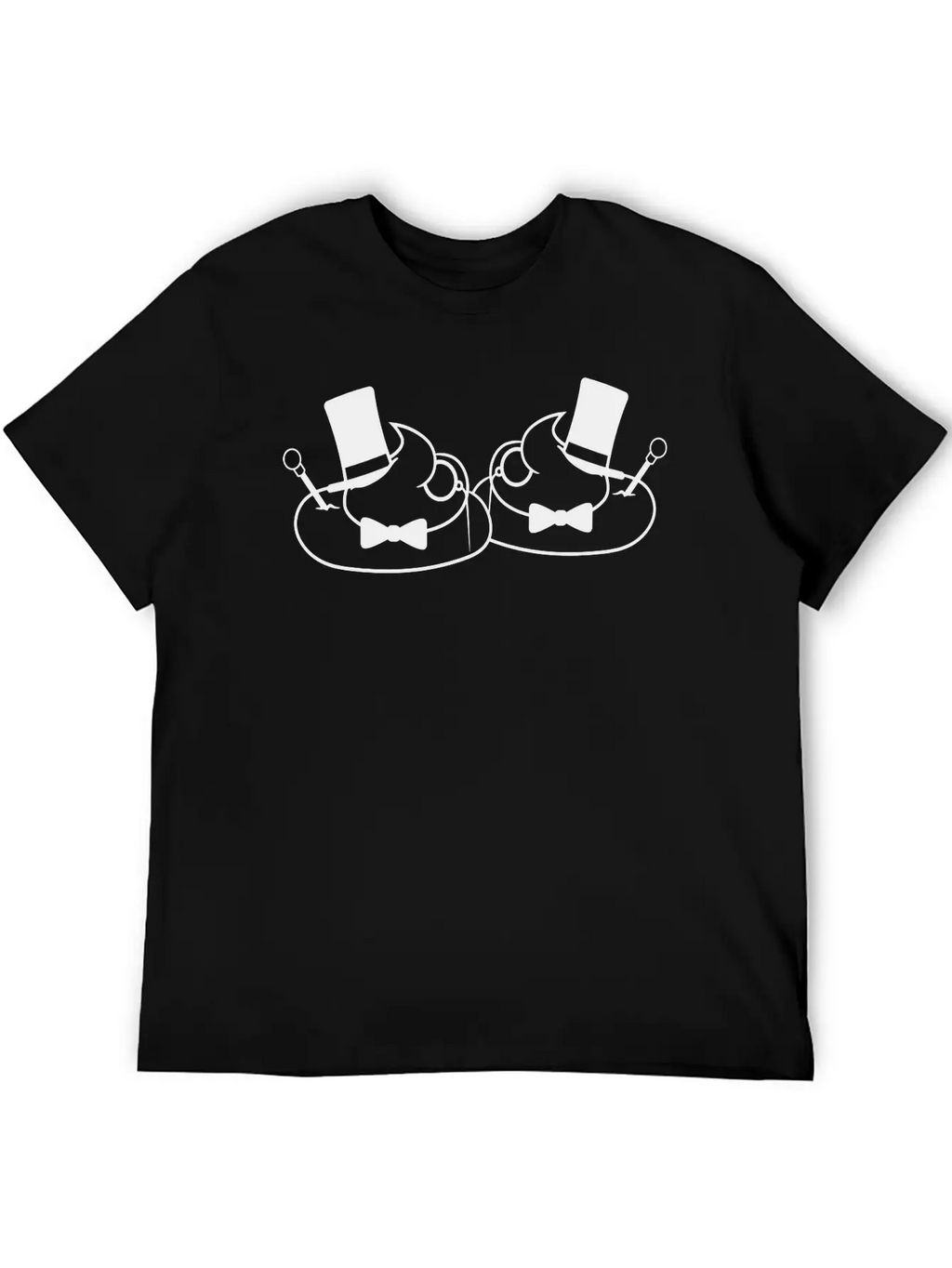 2 Friends Team Sir Mr Gentlemen Cylinder Hat Monoc Unisex Short Sleeve Soft Cotton T-Shirt – Casual Everyday Wear