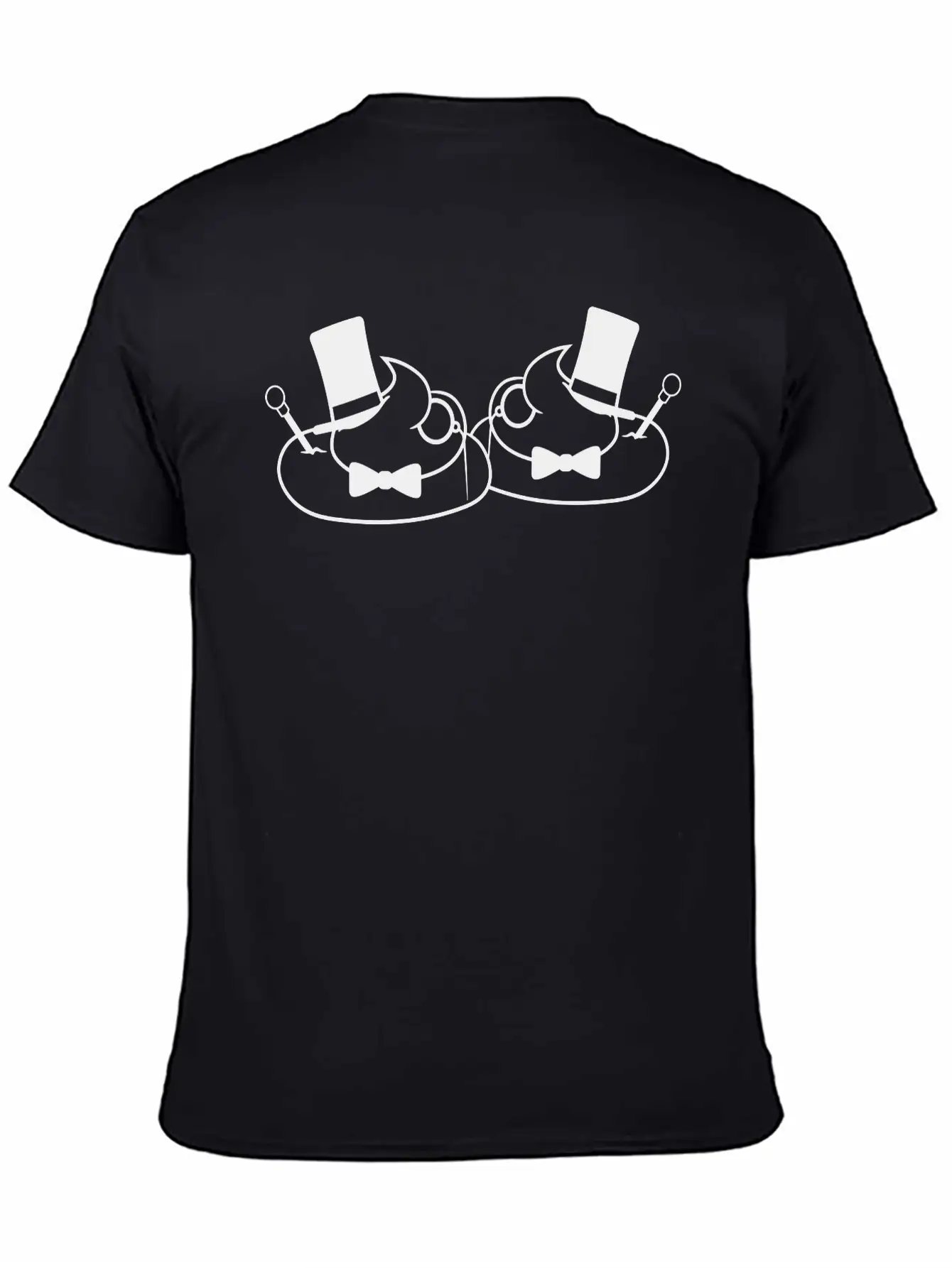 2 Friends Team Sir Mr Gentlemen Cylinder Hat Monoc Unisex Short Sleeve Soft Cotton T-Shirt – Casual Everyday Wear