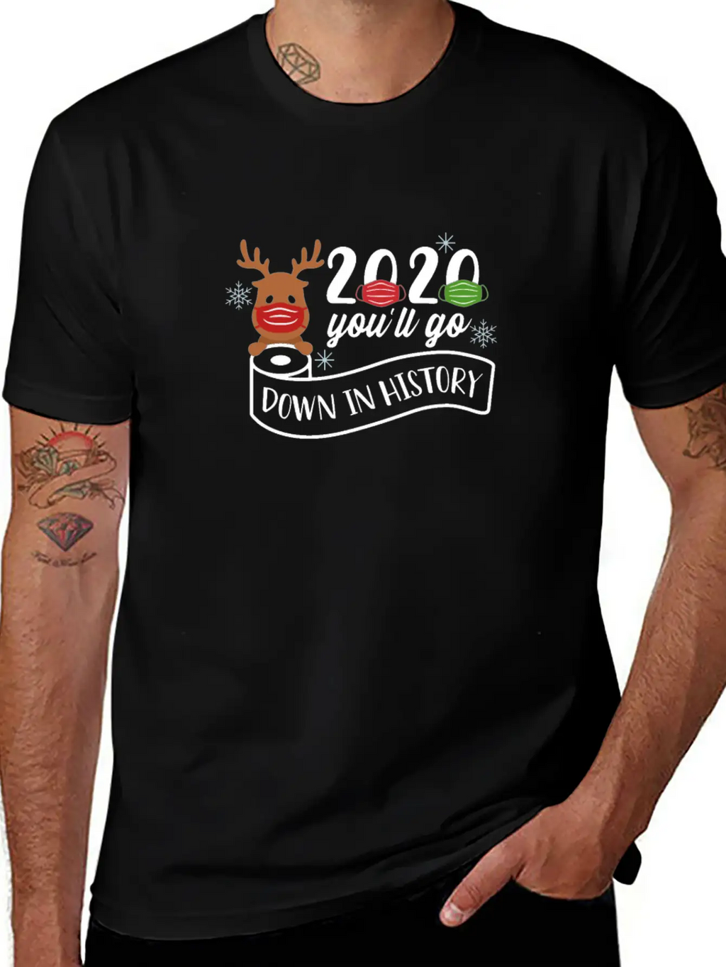 2020 Toilet Paper Mask Reindeer Unisex Cotton Tee – Relaxed Fit For Any Occasion