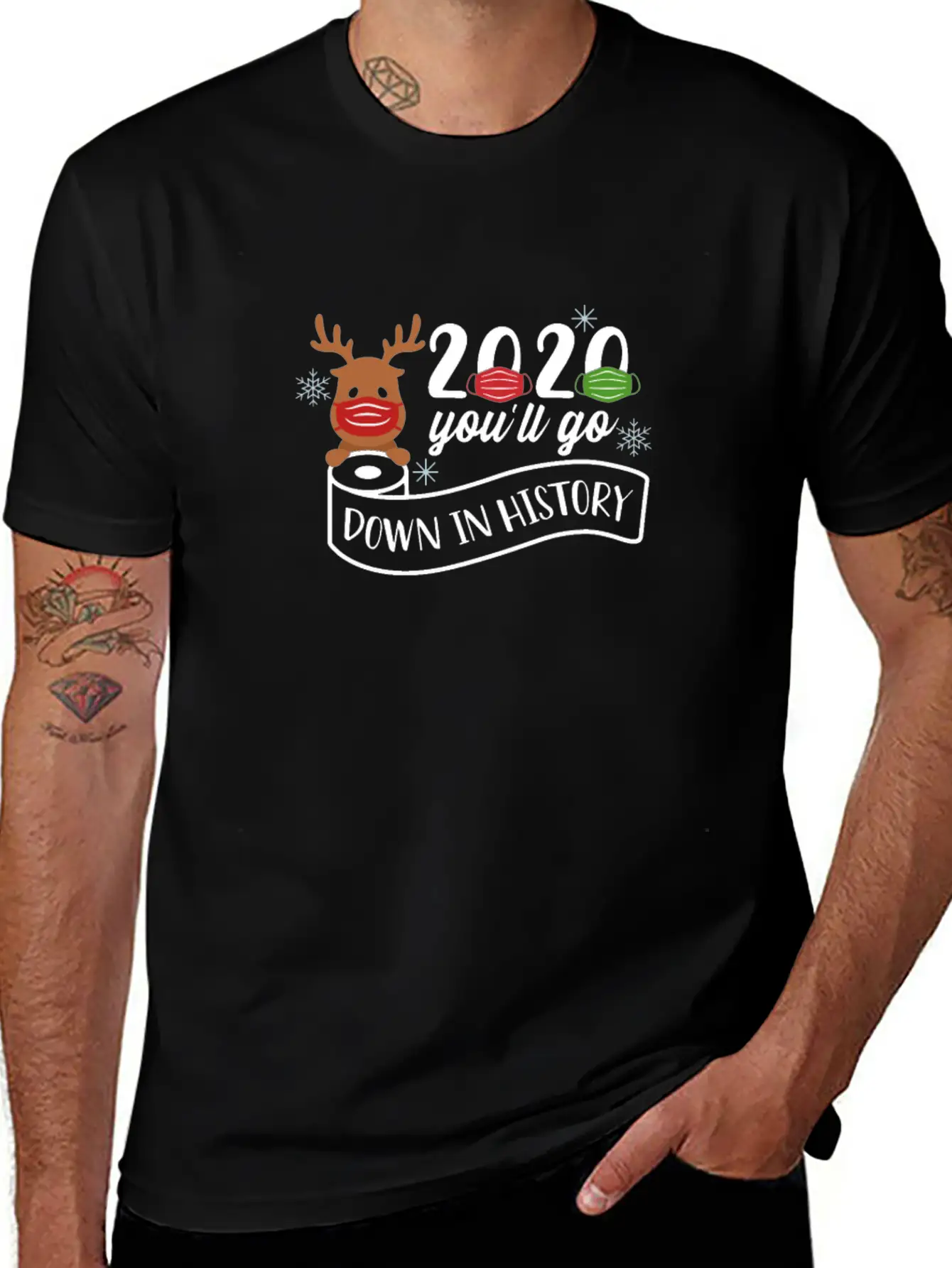 2020 Toilet Paper Mask Reindeer Unisex Cotton Tee – Relaxed Fit For Any Occasion