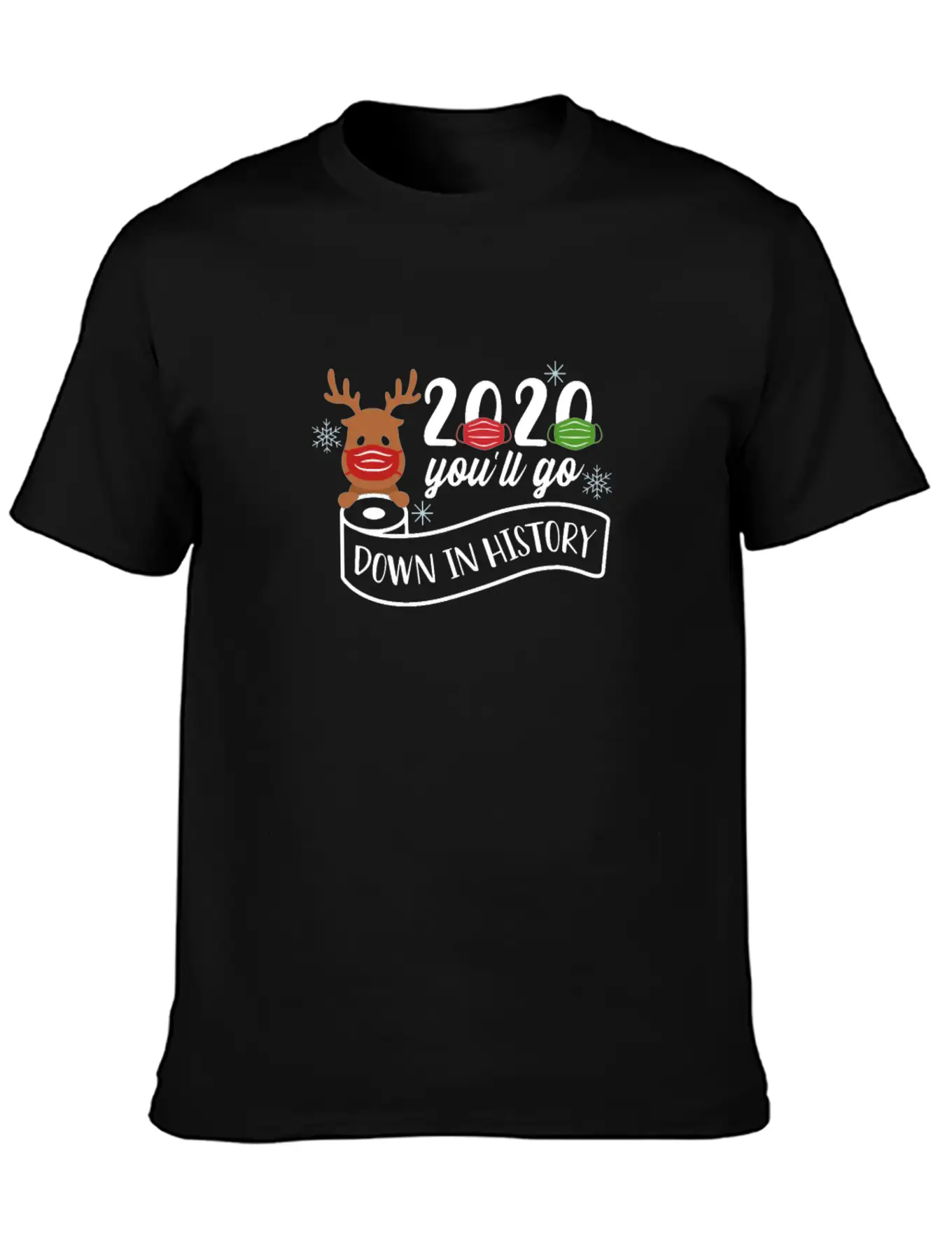 2020 Toilet Paper Mask Reindeer Unisex Cotton Tee – Relaxed Fit For Any Occasion