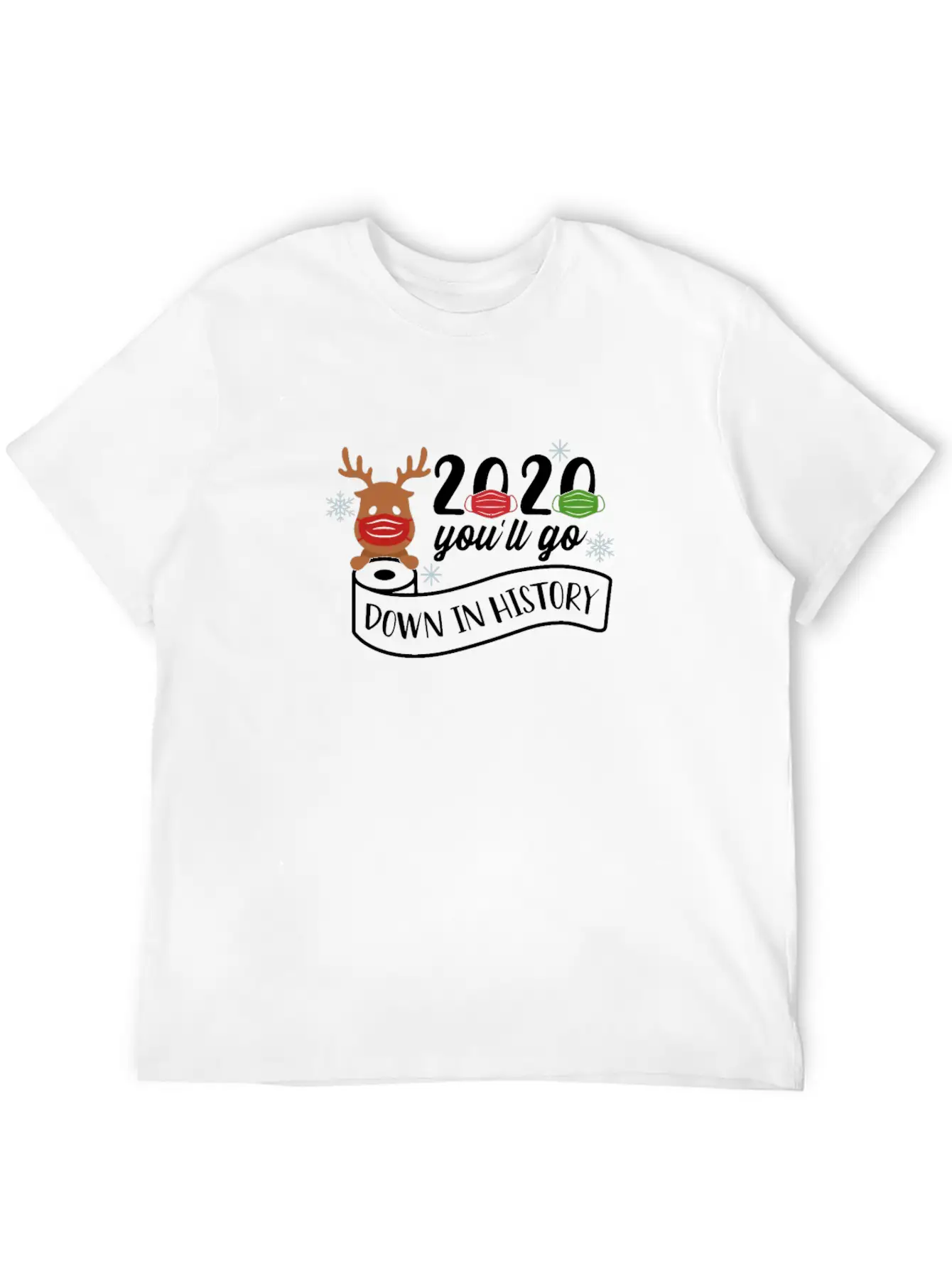 2020 Toilet Paper Mask Reindeer Unisex Cotton Tee – Relaxed Fit For Any Occasion