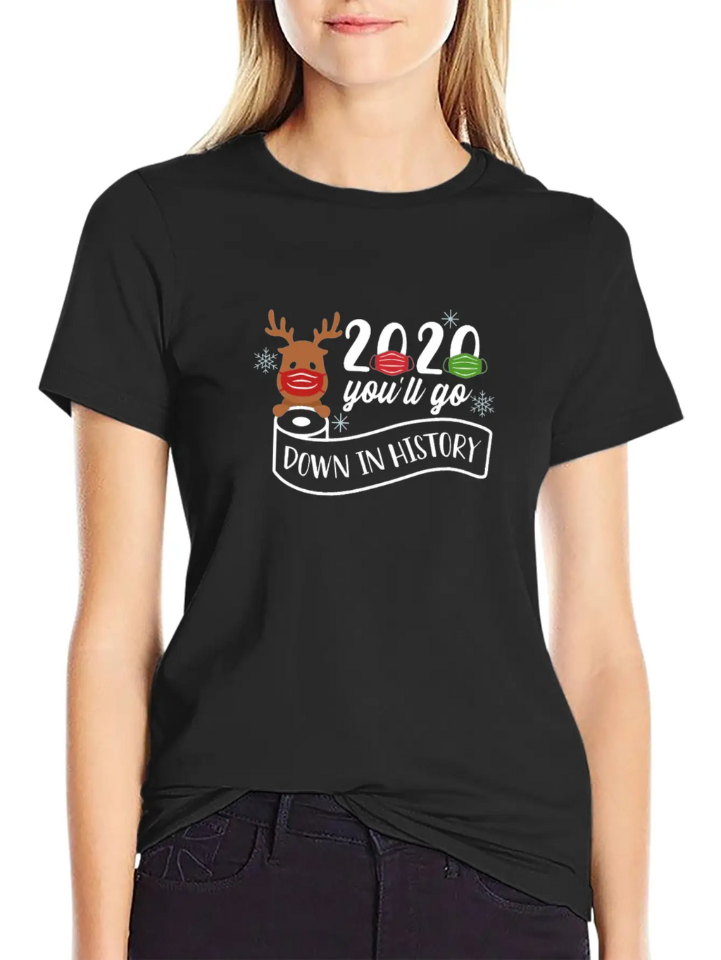 2020 Toilet Paper Mask Reindeer Unisex Cotton Tee – Relaxed Fit For Any Occasion