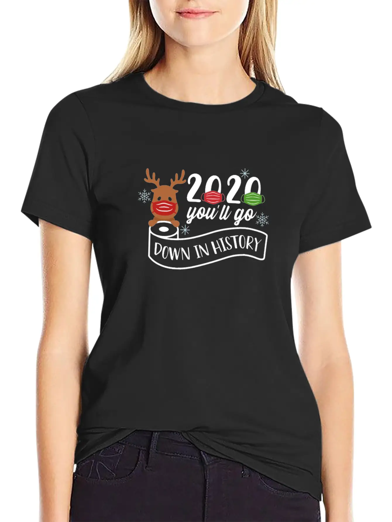 2020 Toilet Paper Mask Reindeer Unisex Cotton Tee – Relaxed Fit For Any Occasion