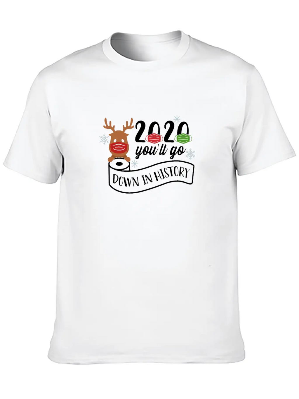 2020 Toilet Paper Mask Reindeer Unisex Cotton Tee – Relaxed Fit For Any Occasion