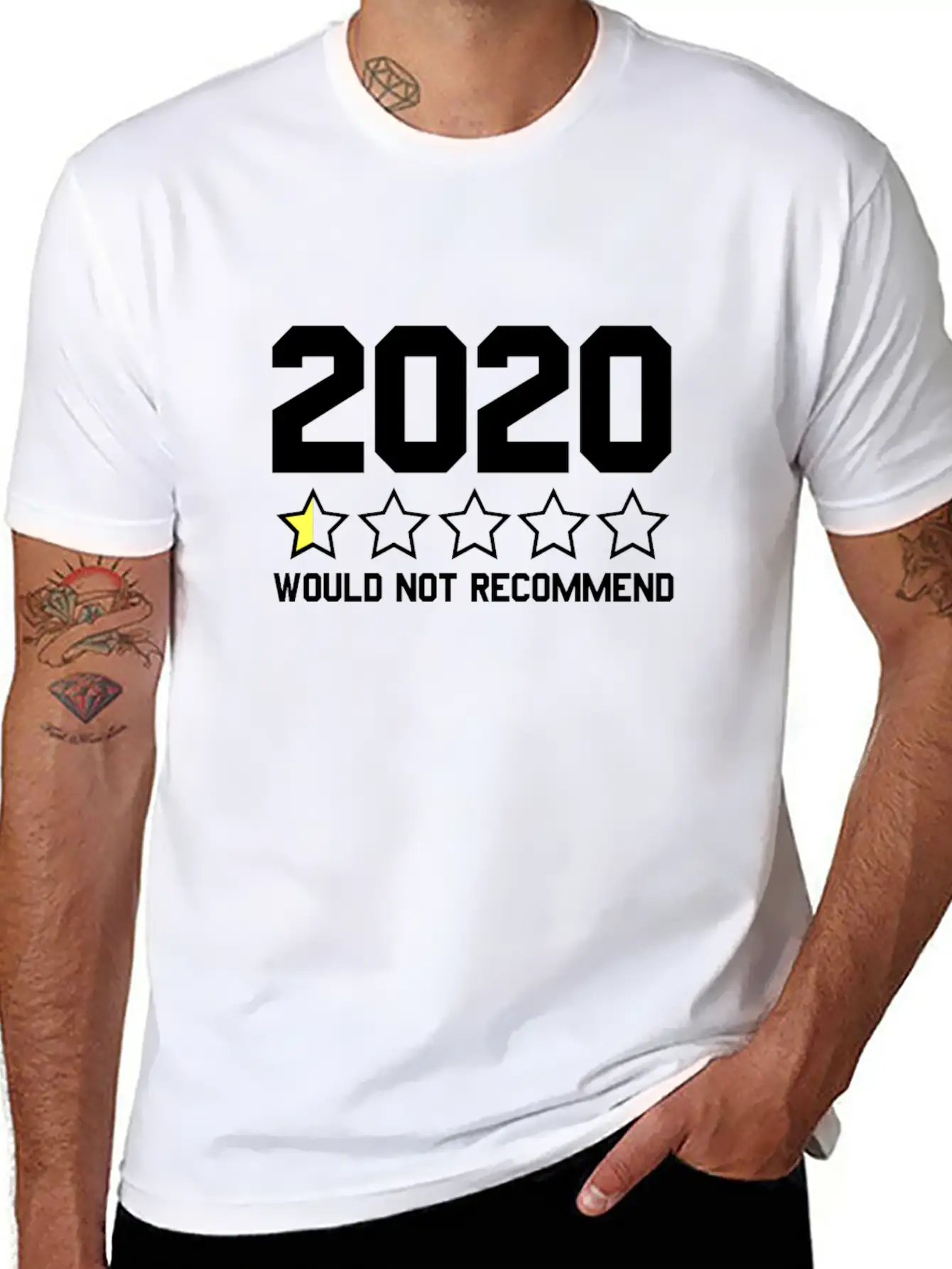 2020 Would Not Recommend 2020 Review Half-Star Classic Fit Graphic Tee For Daily Comfort – Unisex Cotton Shirt