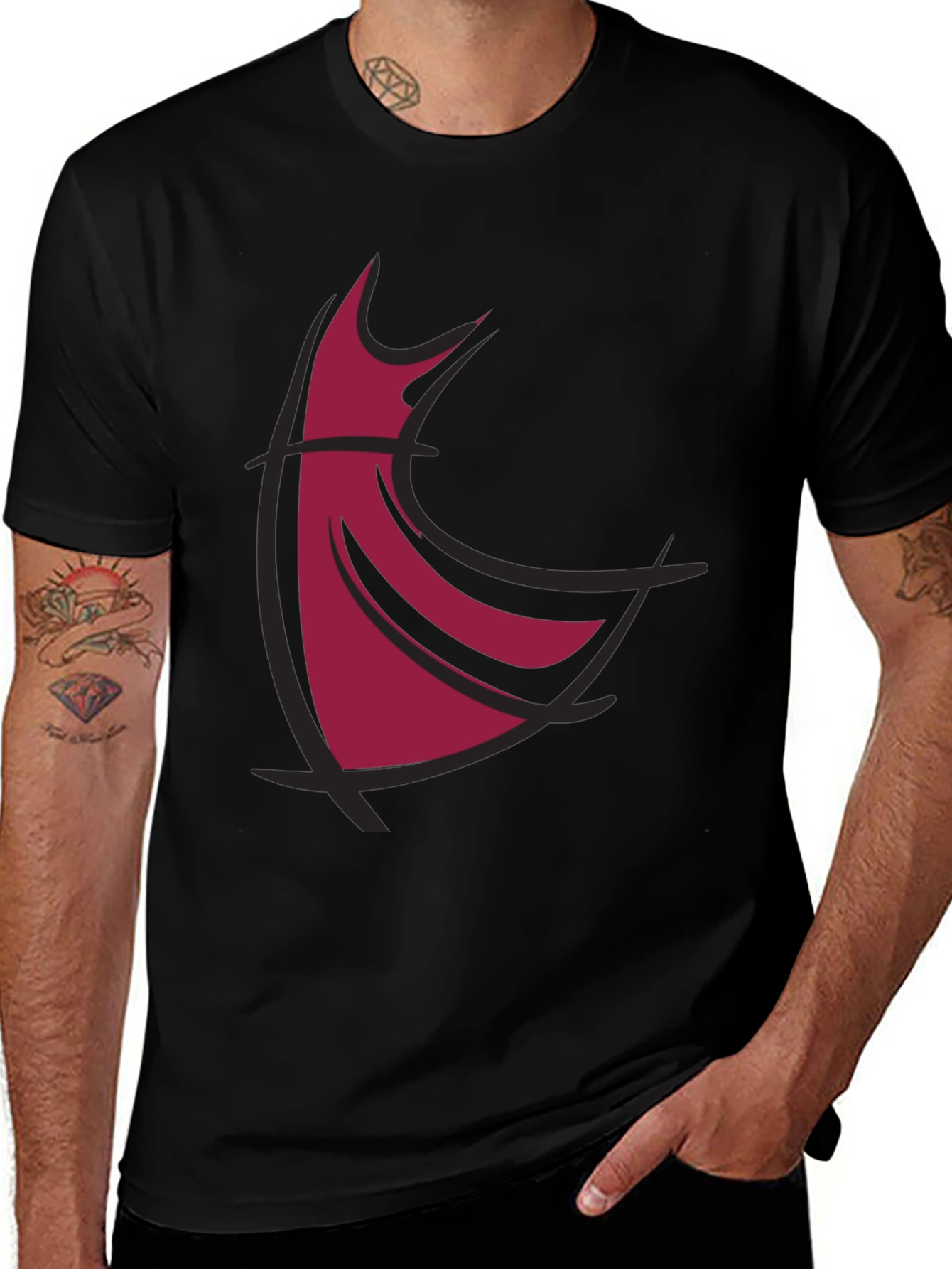 Abstract Dress Graphic Tee - Stylish Casual Wear