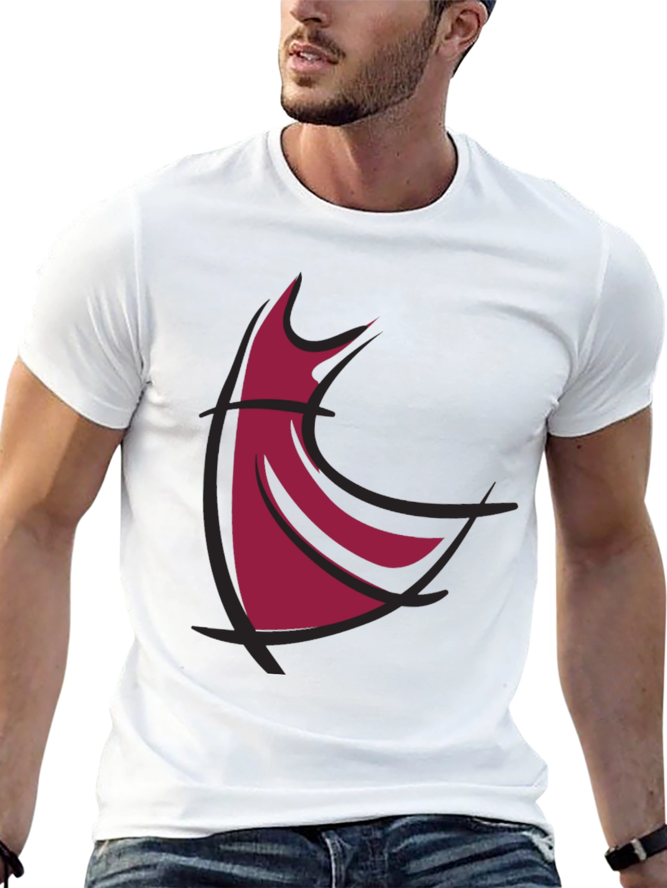 Abstract Dress Graphic Tee - Stylish Casual Wear