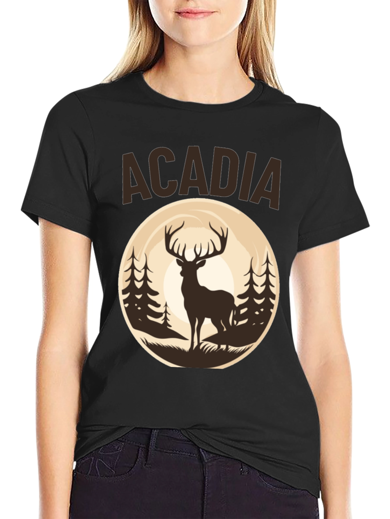 Acadia Deer Graphic Tee - Nature Inspired T-Shirt