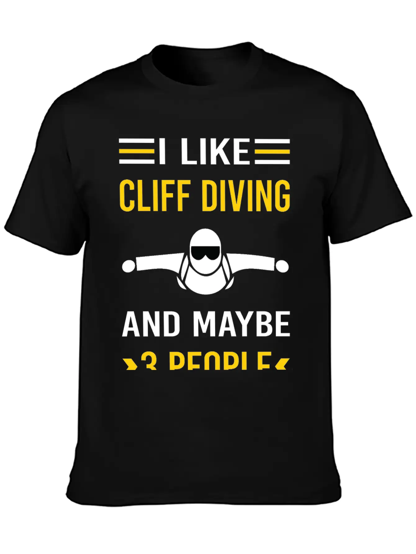 3 People Cliff Diving Unisex Short Sleeve Soft Cotton T-Shirt – Casual Everyday Wear