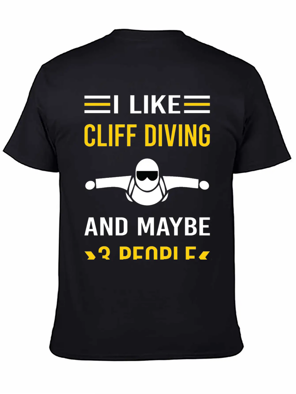 3 People Cliff Diving Unisex Short Sleeve Soft Cotton T-Shirt – Casual Everyday Wear