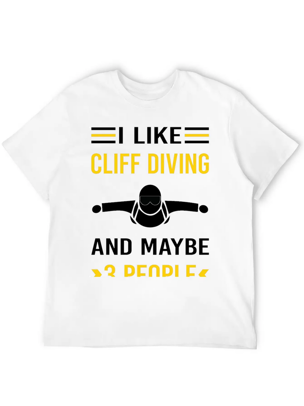 3 People Cliff Diving Unisex Short Sleeve Soft Cotton T-Shirt – Casual Everyday Wear