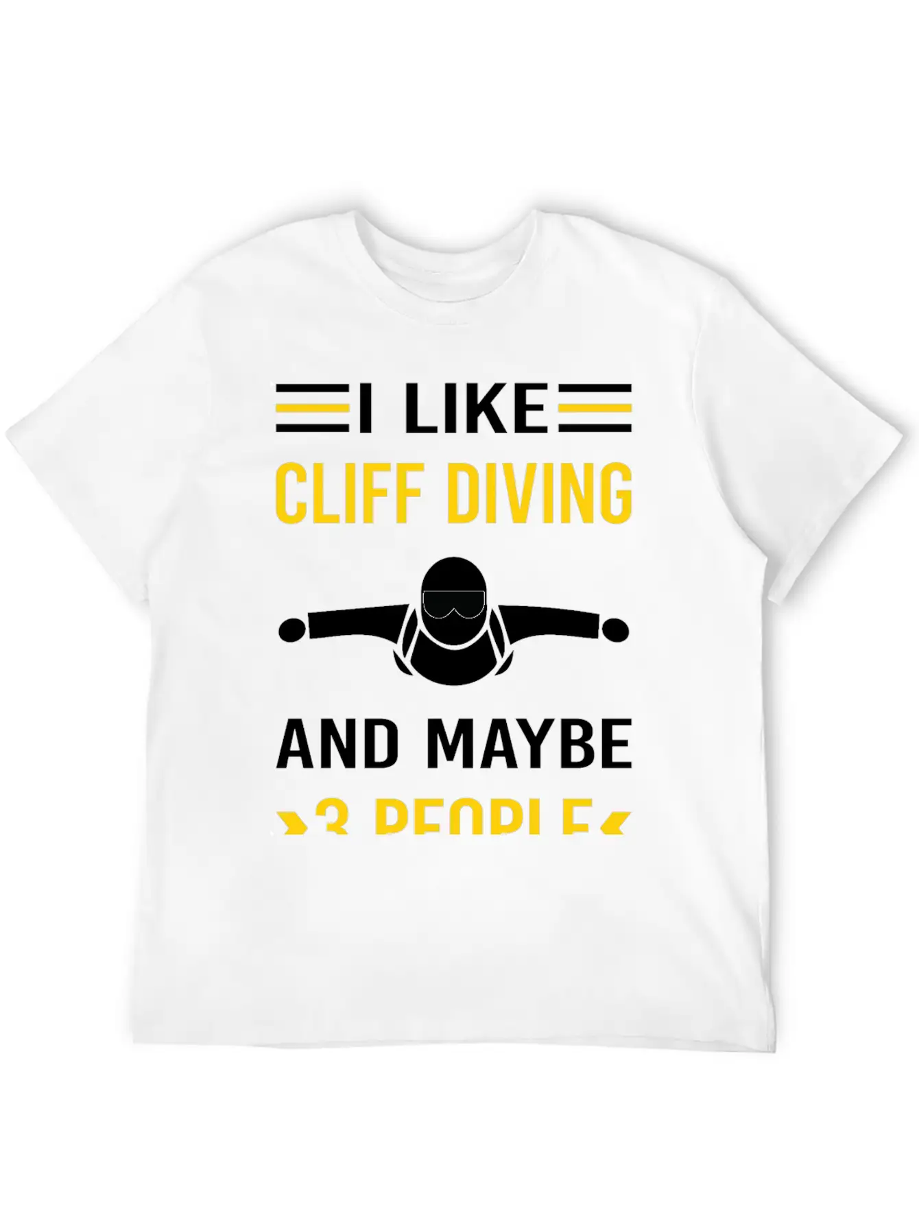 3 People Cliff Diving Unisex Short Sleeve Soft Cotton T-Shirt – Casual Everyday Wear