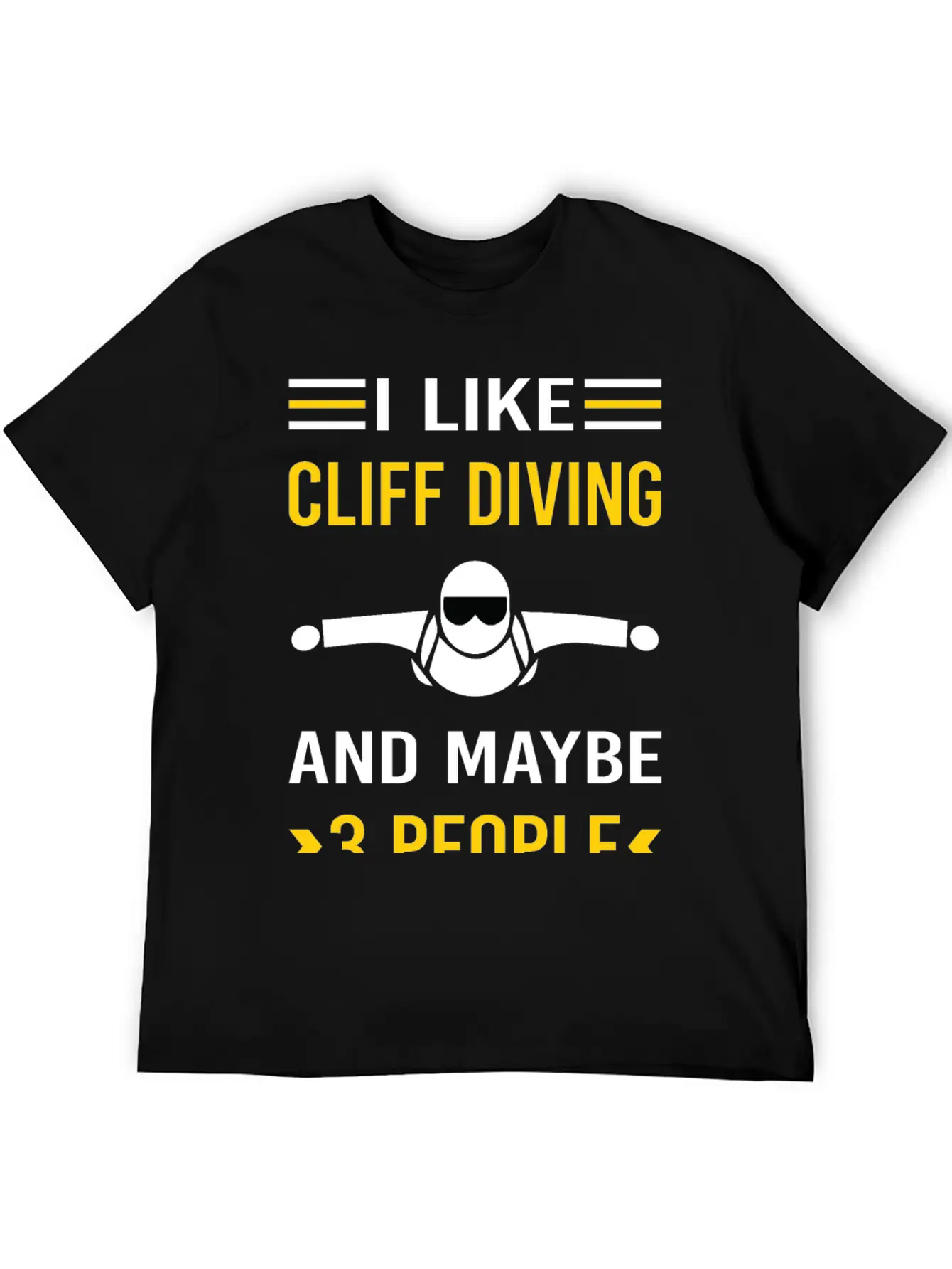 3 People Cliff Diving Unisex Short Sleeve Soft Cotton T-Shirt – Casual Everyday Wear