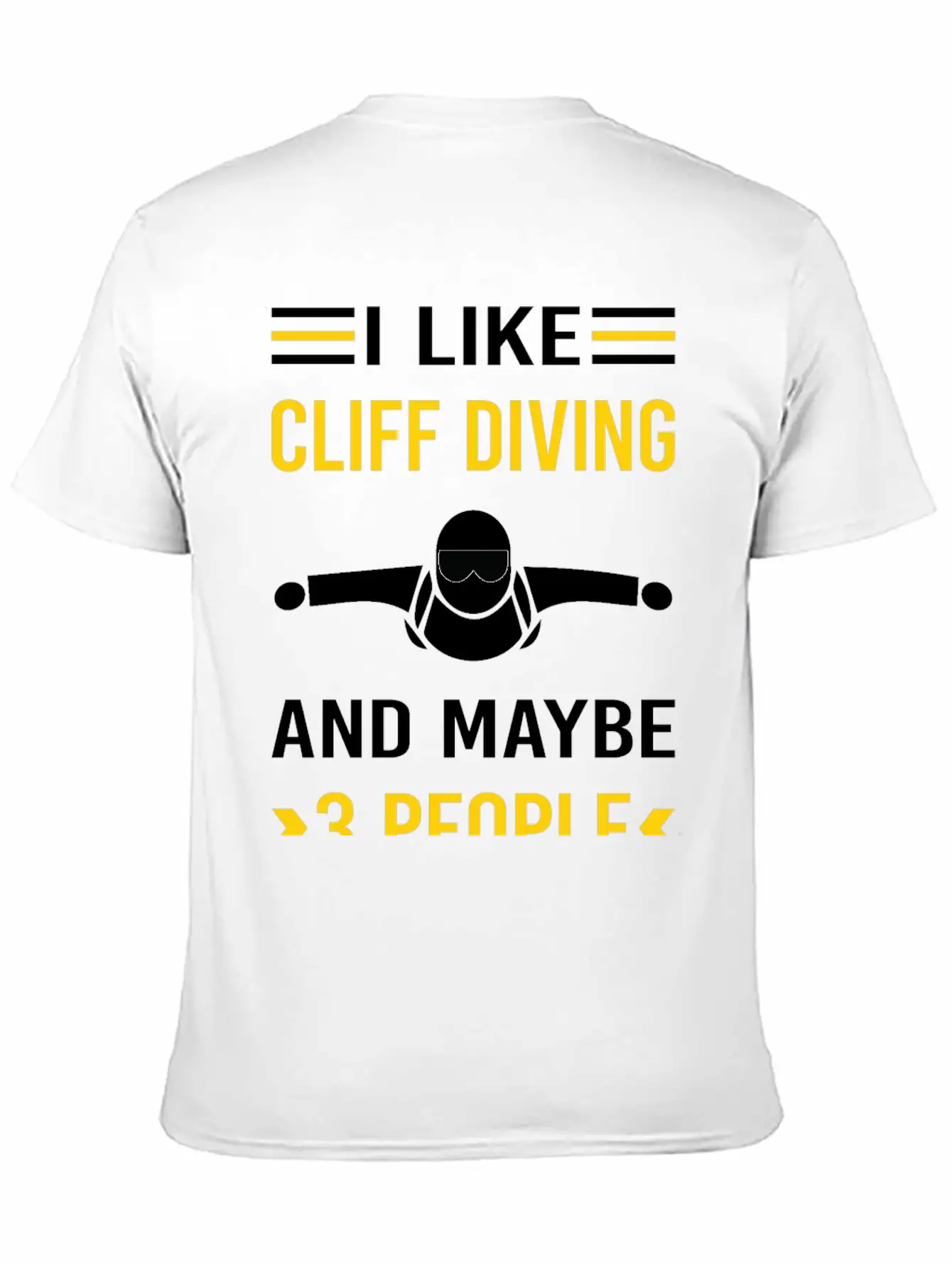 3 People Cliff Diving Unisex Short Sleeve Soft Cotton T-Shirt – Casual Everyday Wear