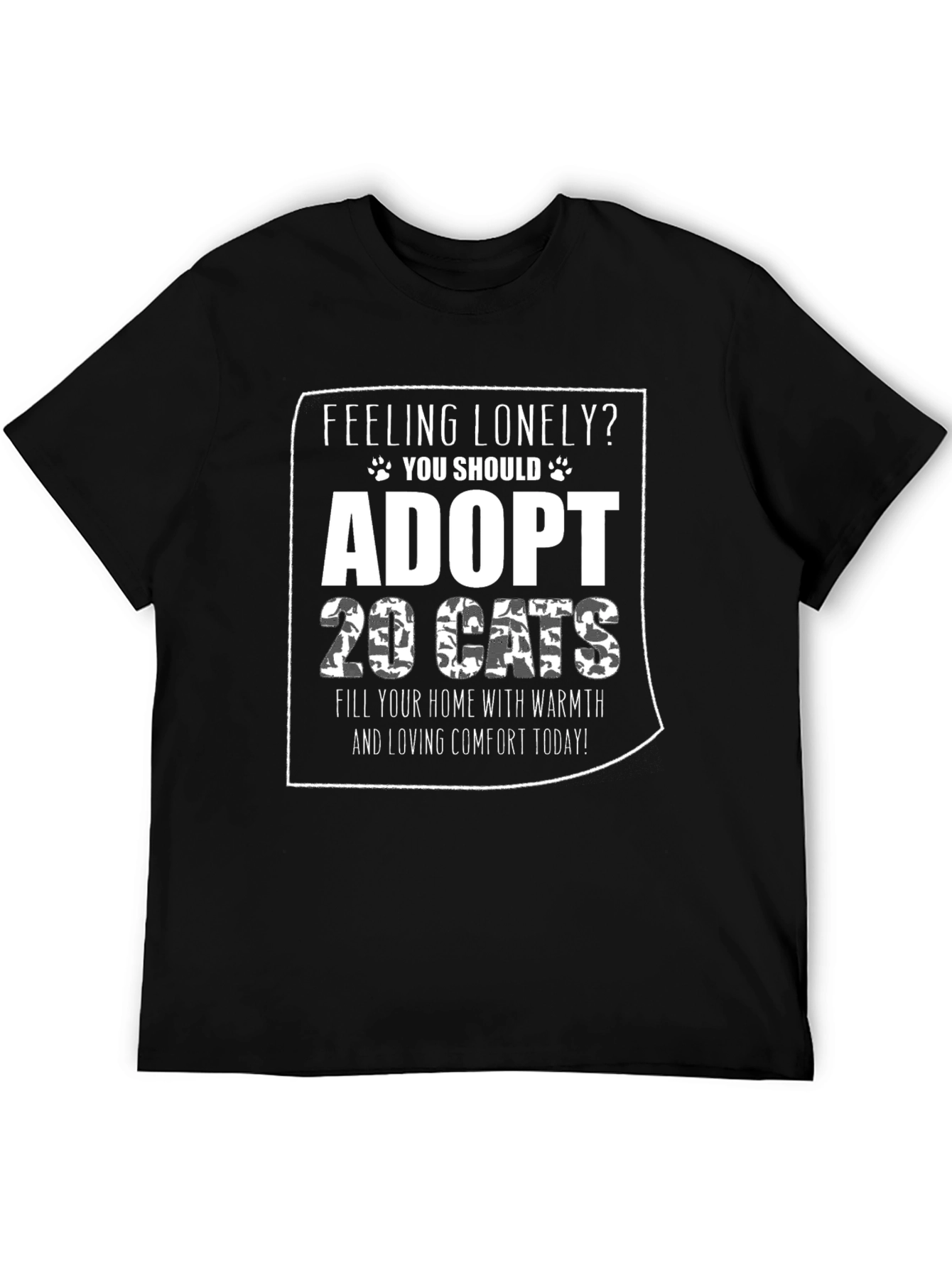 Adopt 19 Cats Funny Graphic Tee