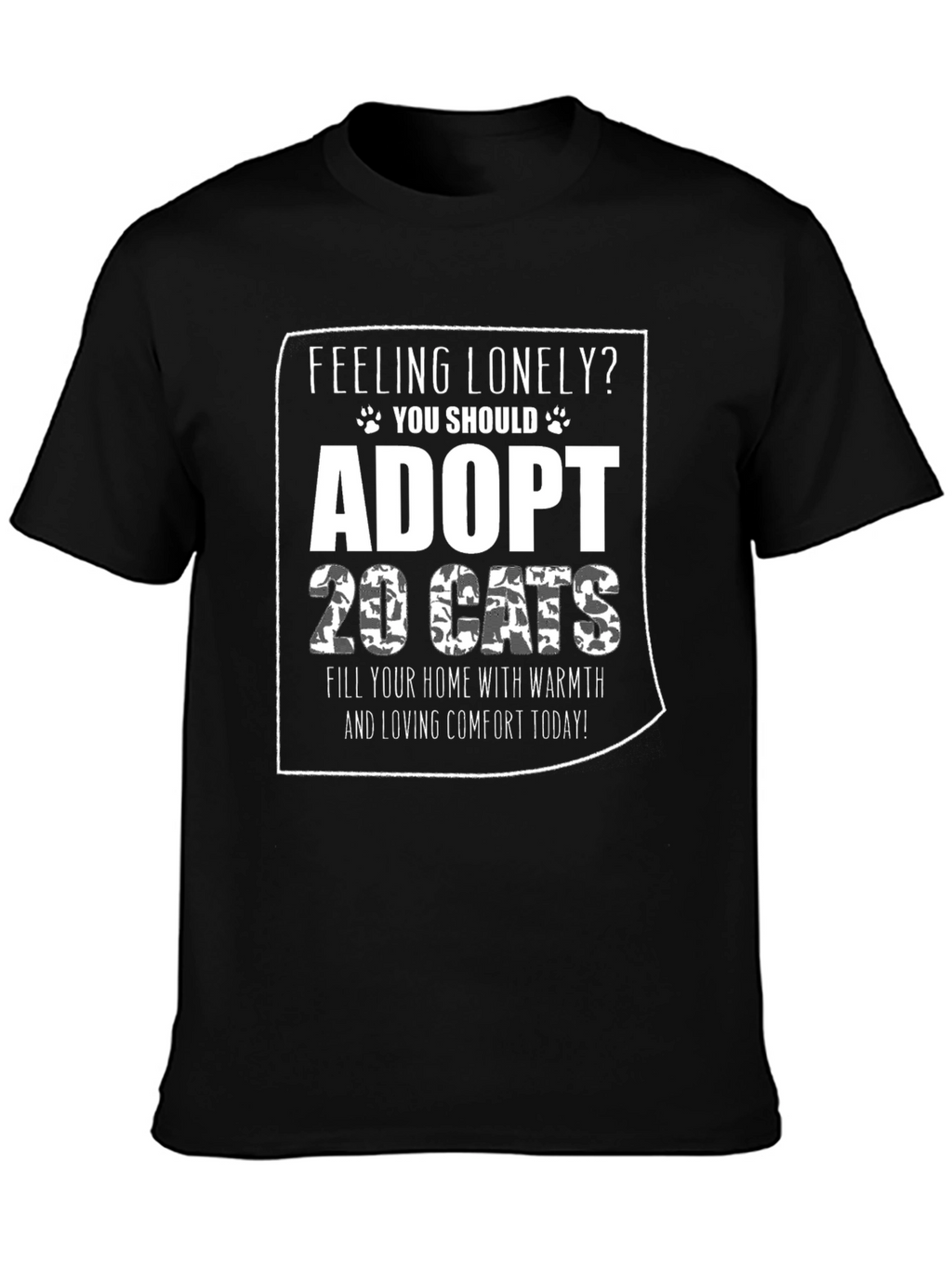 Adopt 19 Cats Funny Graphic Tee