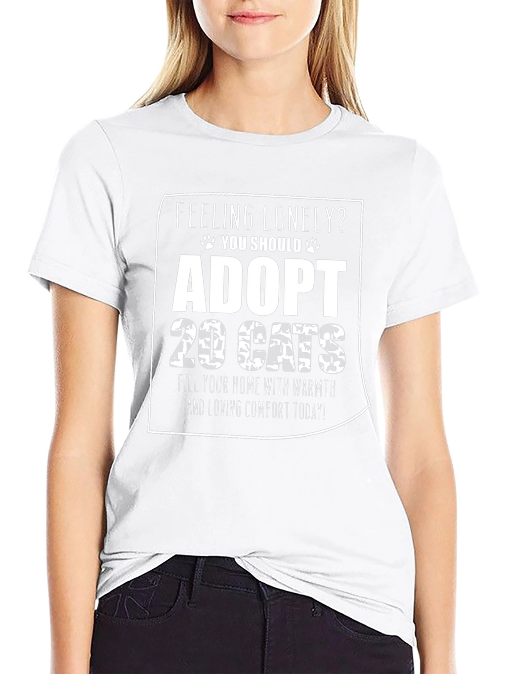Adopt 19 Cats Funny Graphic Tee