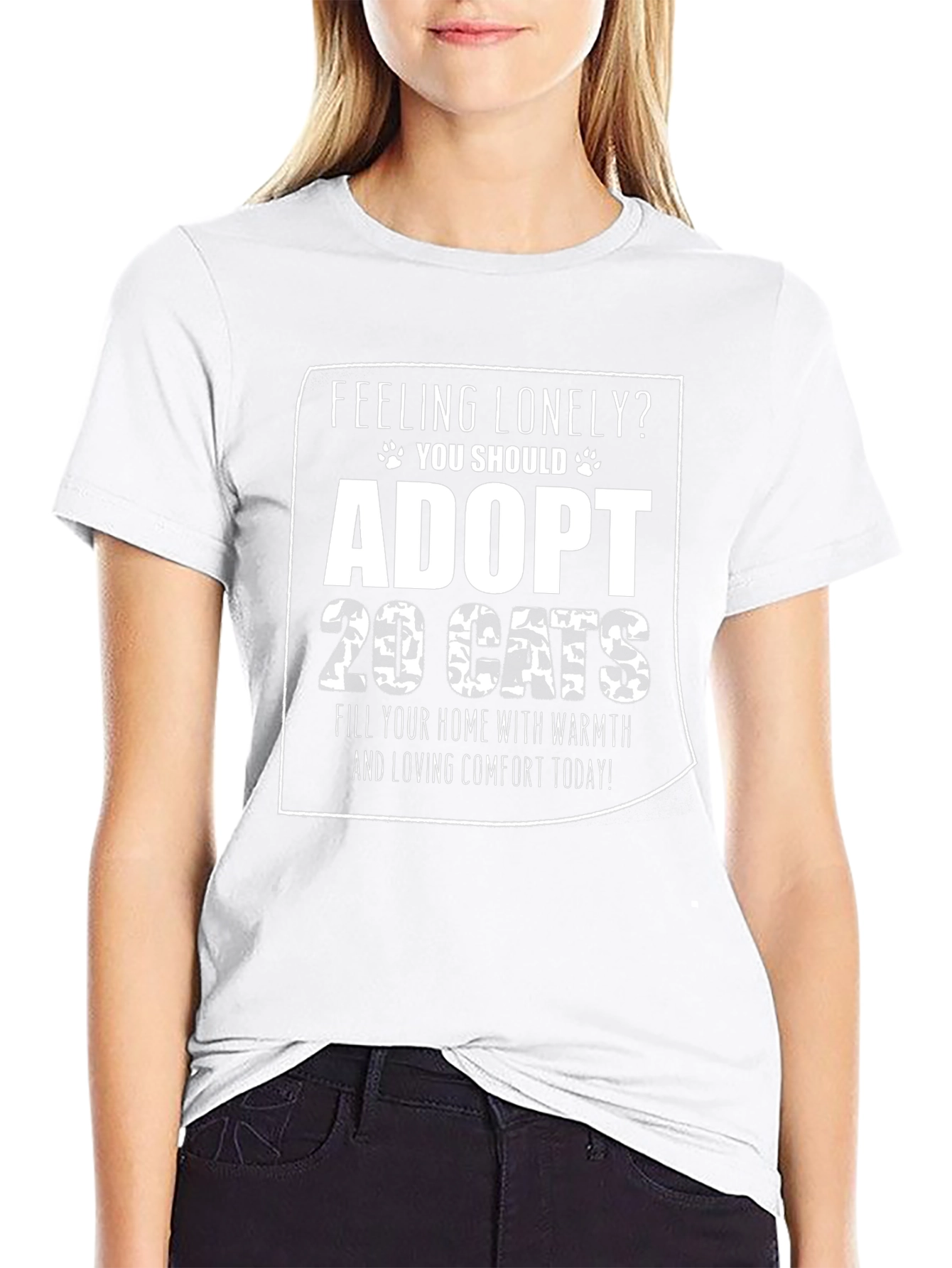 Adopt 19 Cats Funny Graphic Tee