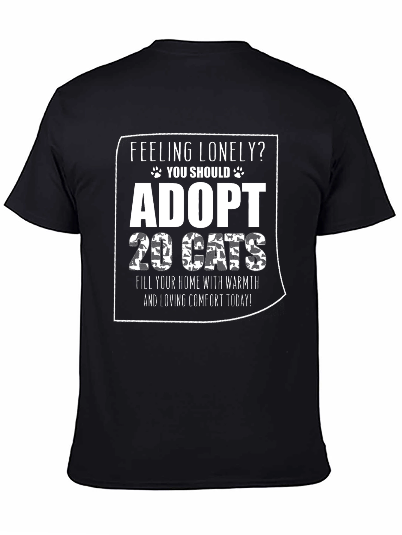 Adopt 19 Cats Funny Graphic Tee