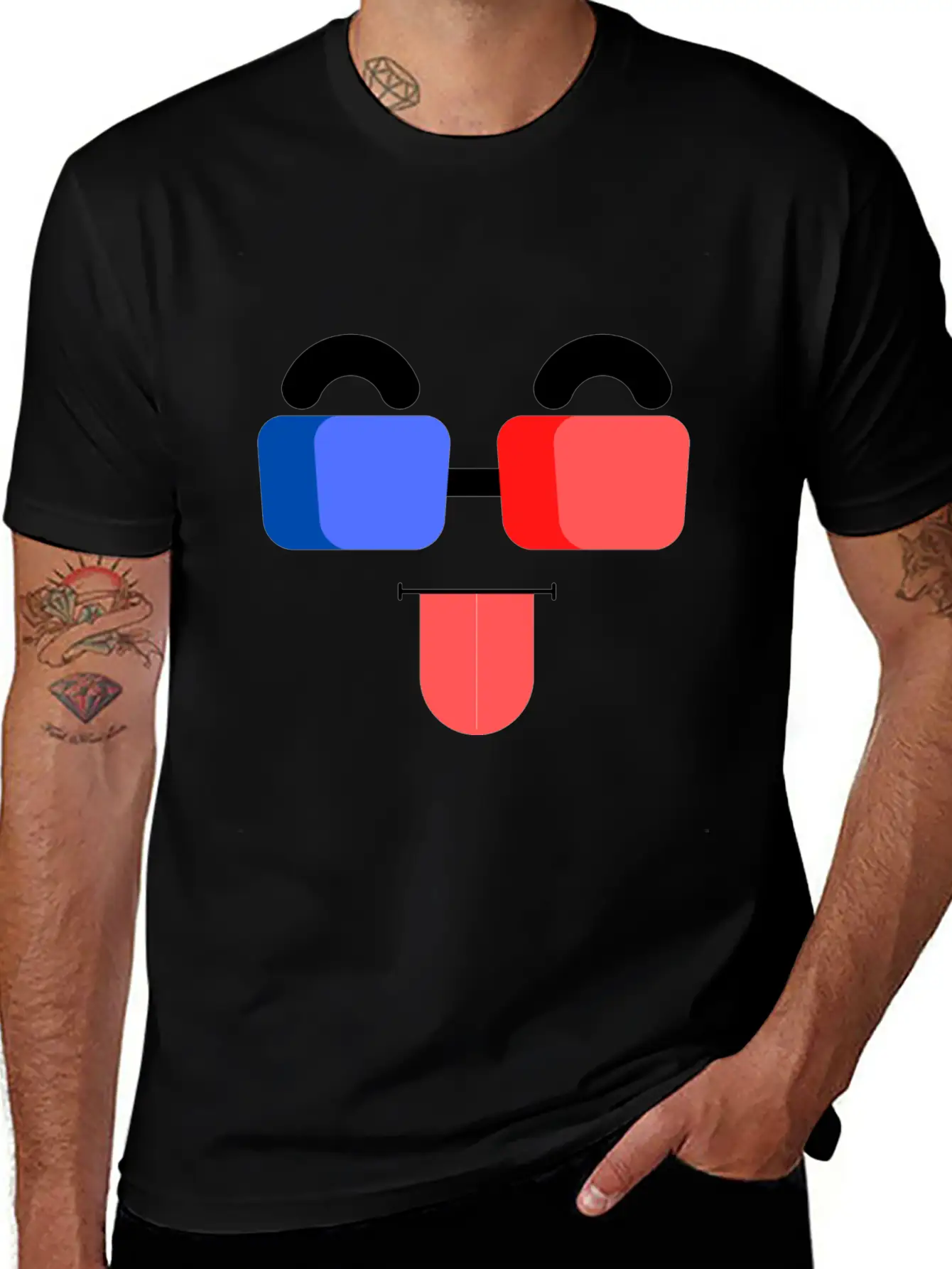 3D Glass Face Unisex Casual T-Shirt – Clean Design For Daily Comfort