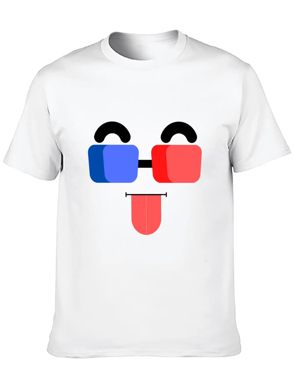 3D Glass Face Unisex Casual T-Shirt – Clean Design For Daily Comfort