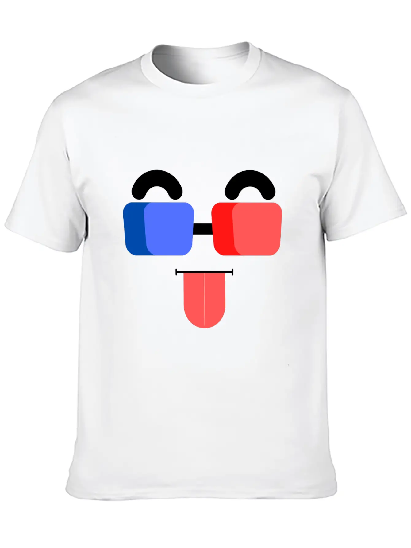 3D Glass Face Unisex Casual T-Shirt – Clean Design For Daily Comfort