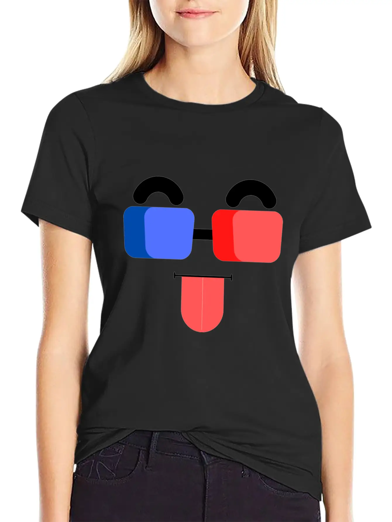 3D Glass Face Unisex Casual T-Shirt – Clean Design For Daily Comfort