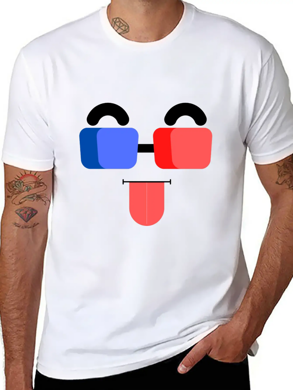 3D Glass Face Unisex Casual T-Shirt – Clean Design For Daily Comfort