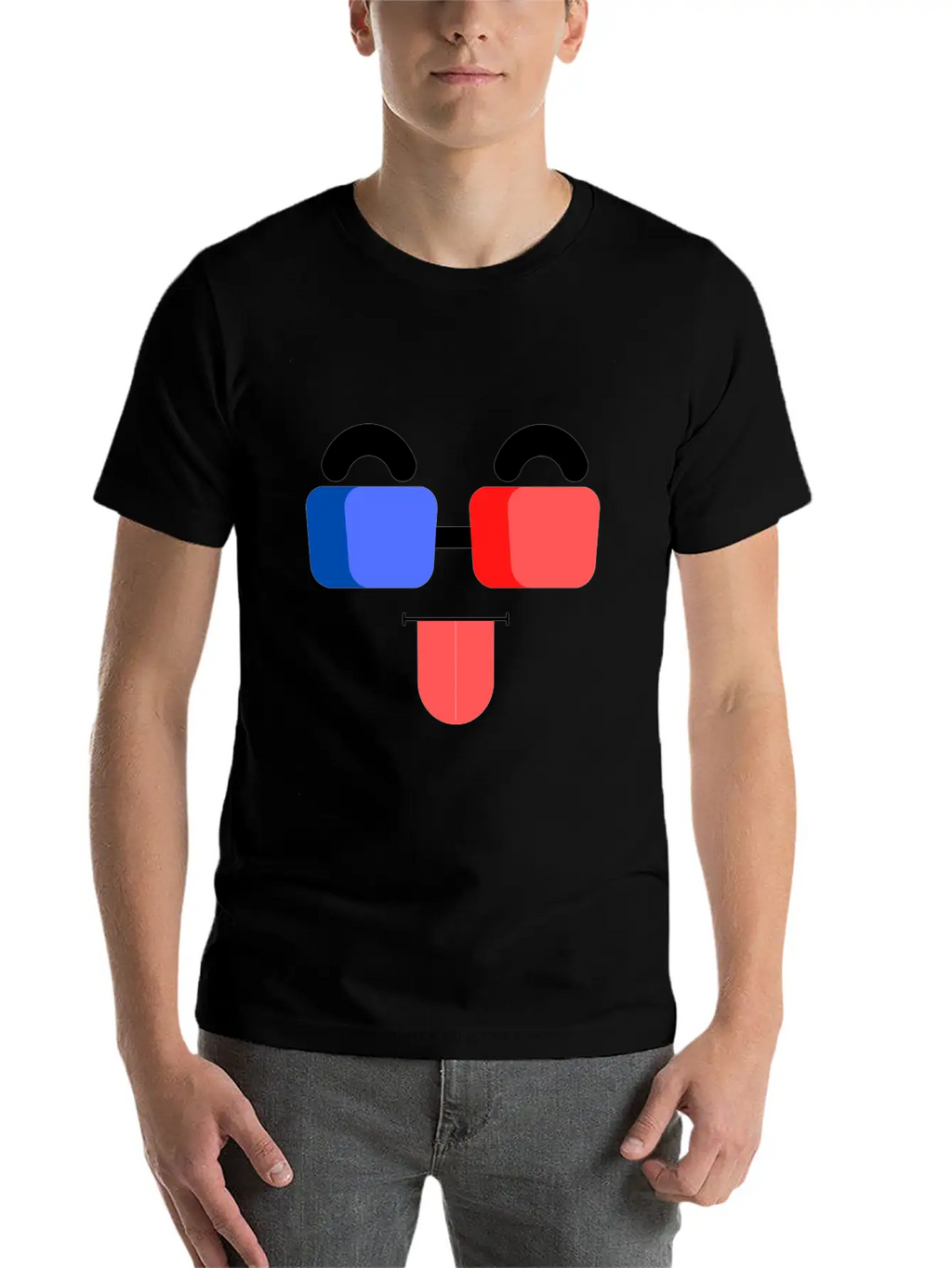 3D Glass Face Unisex Casual T-Shirt – Clean Design For Daily Comfort