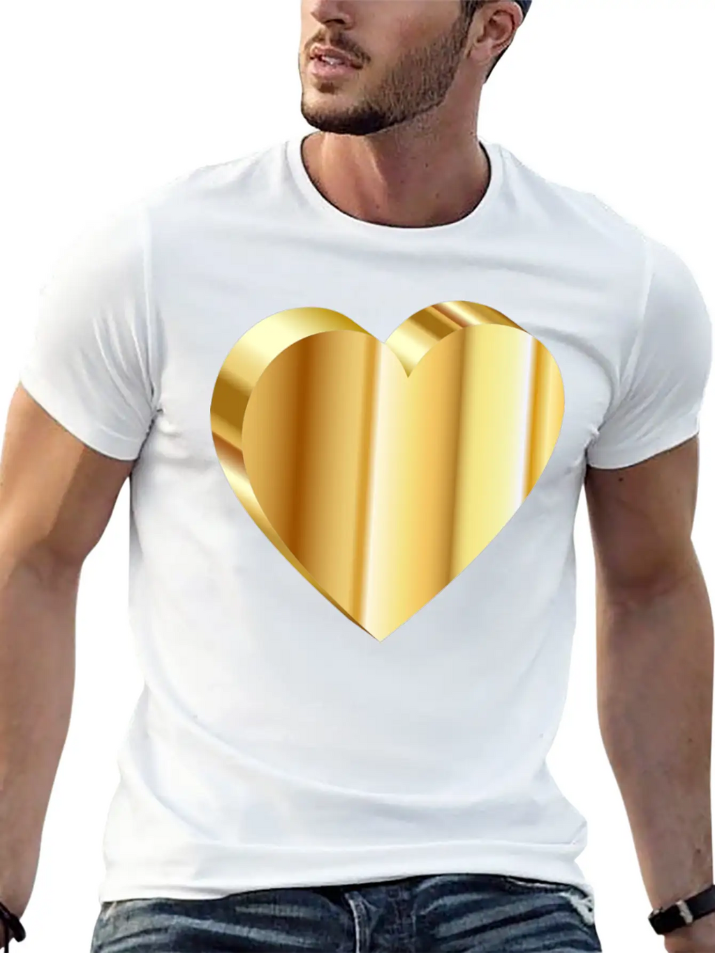 3D Heart Unisex Casual T-Shirt – Clean Design For Daily Comfort