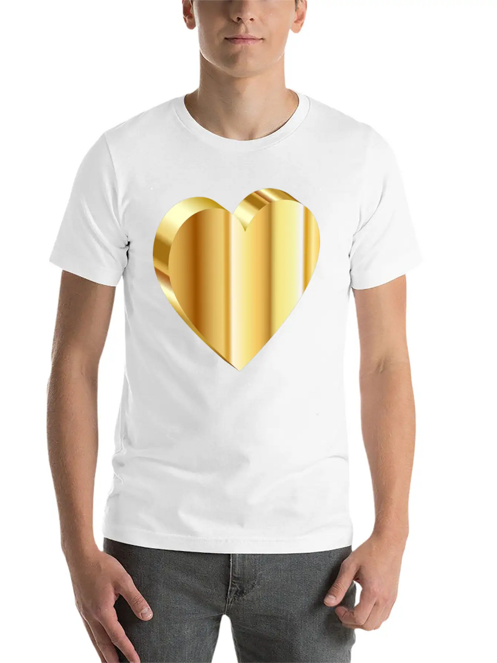 3D Heart Unisex Casual T-Shirt – Clean Design For Daily Comfort