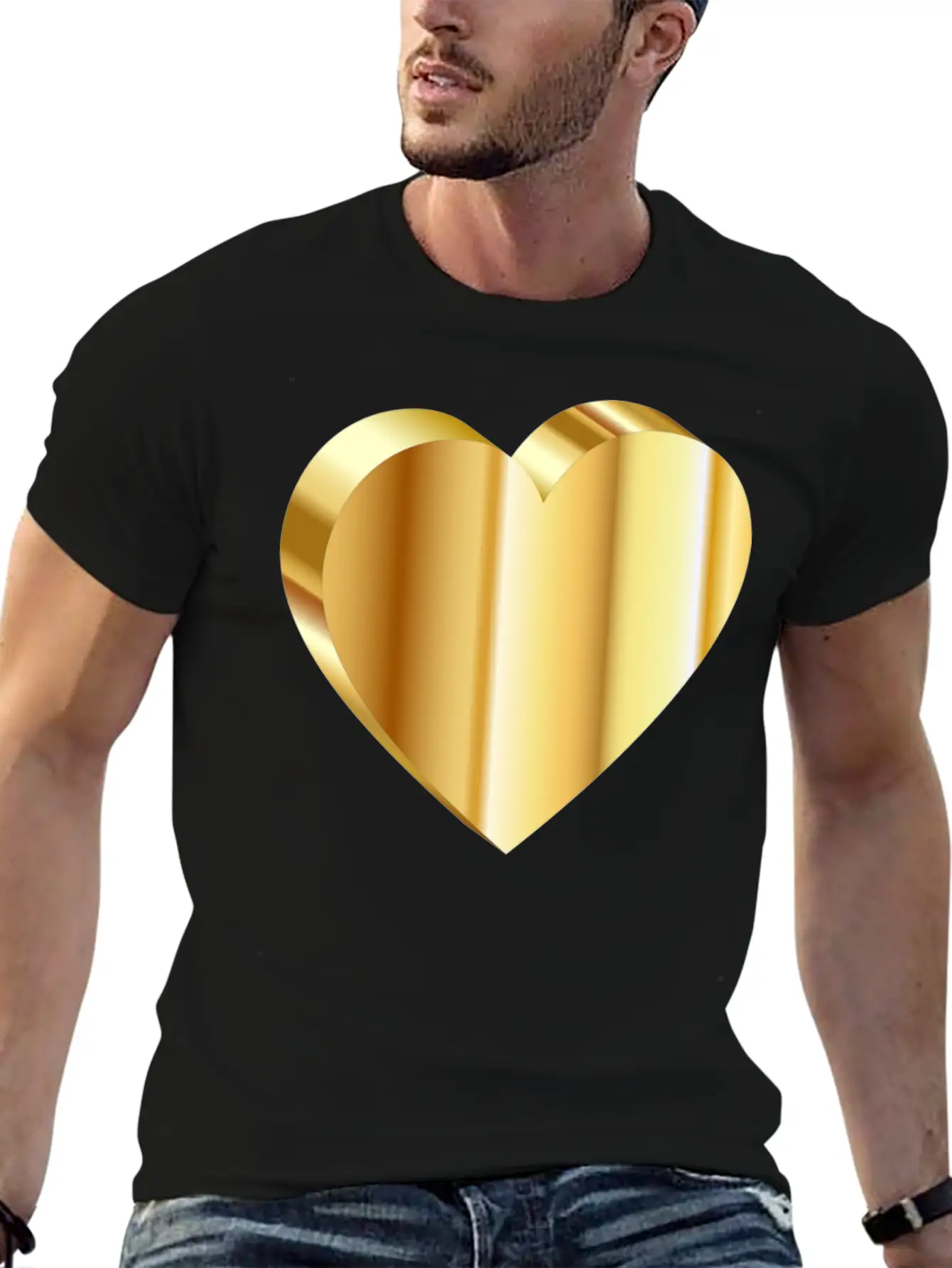 3D Heart Unisex Casual T-Shirt – Clean Design For Daily Comfort