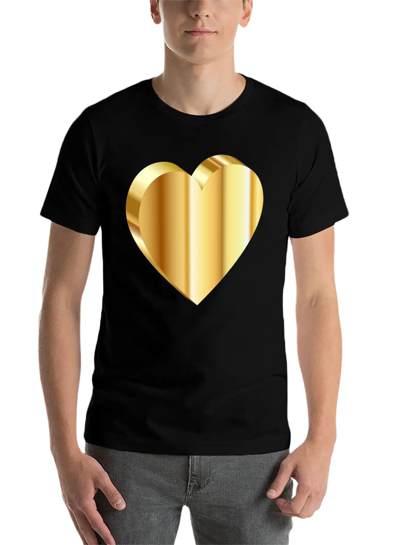 3D Heart Unisex Casual T-Shirt – Clean Design For Daily Comfort