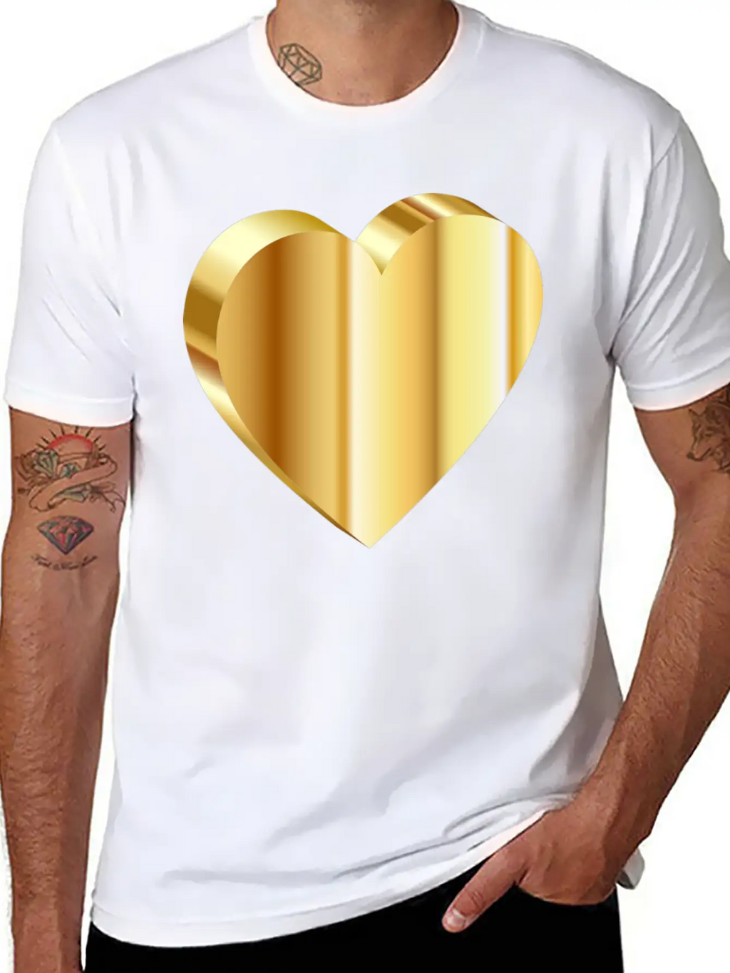 3D Heart Unisex Casual T-Shirt – Clean Design For Daily Comfort
