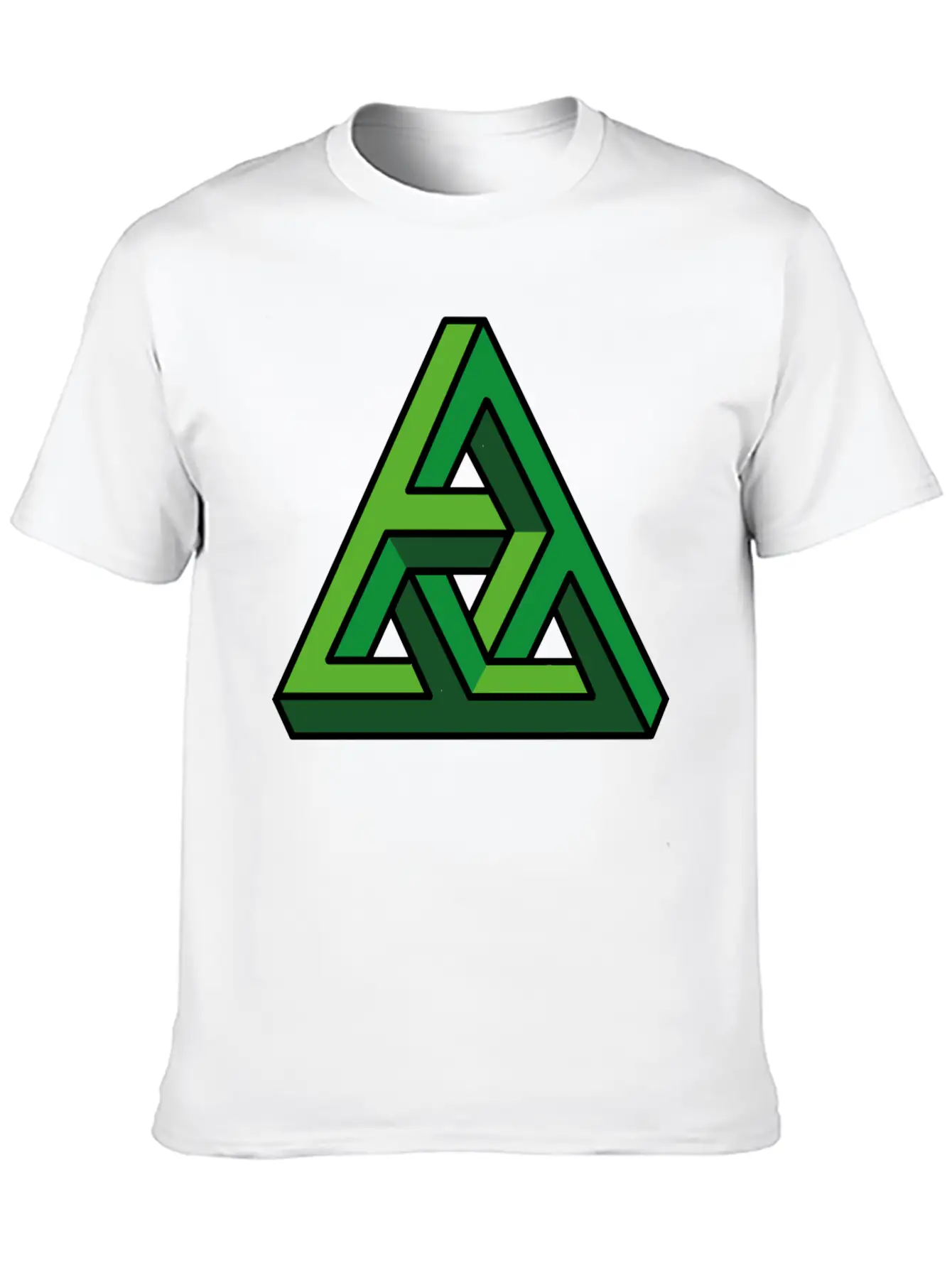 3D Illusion Green Breathable Graphic T-Shirt – Perfect For Casual Days