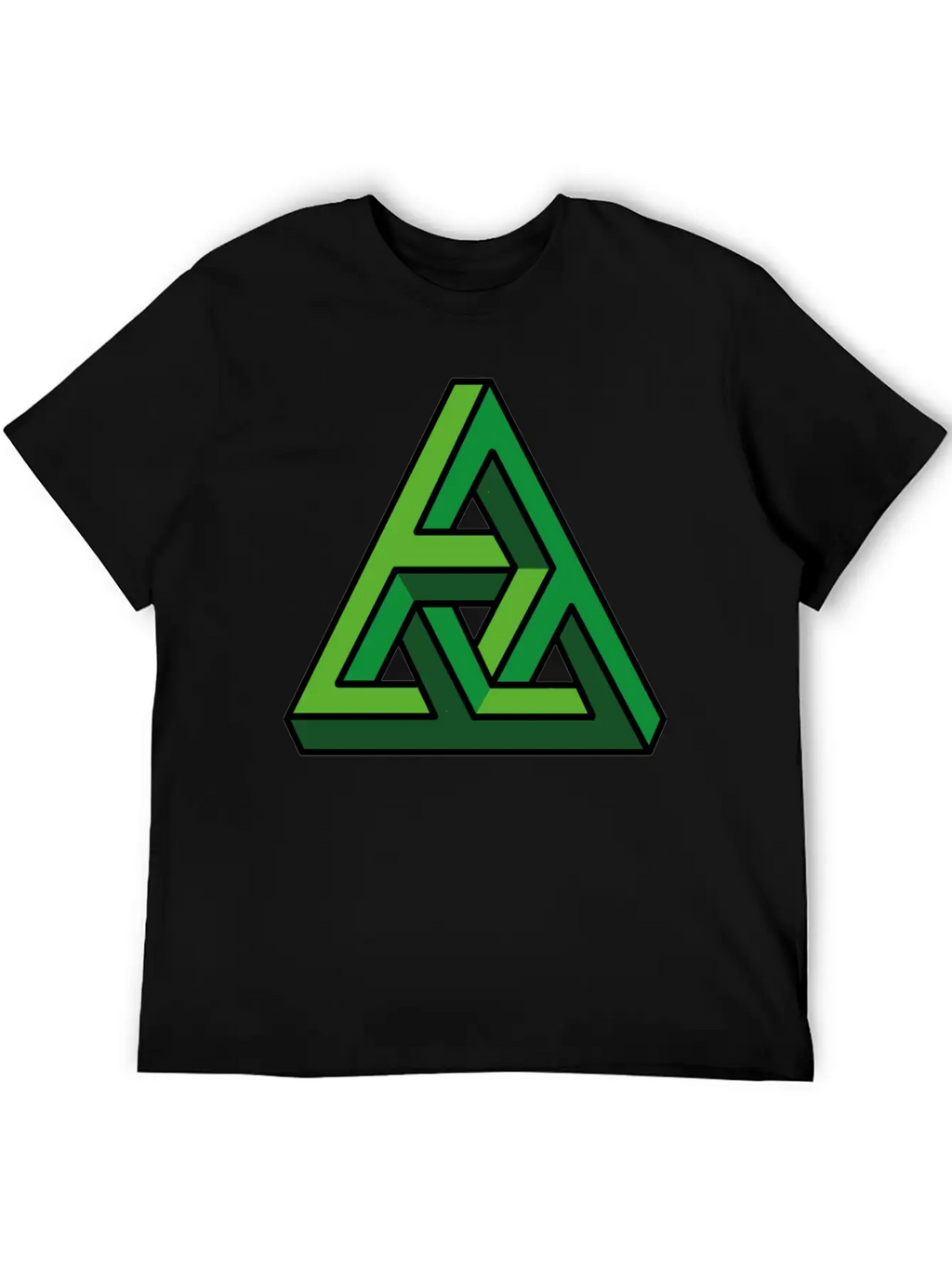 3D Illusion Green Breathable Graphic T-Shirt – Perfect For Casual Days