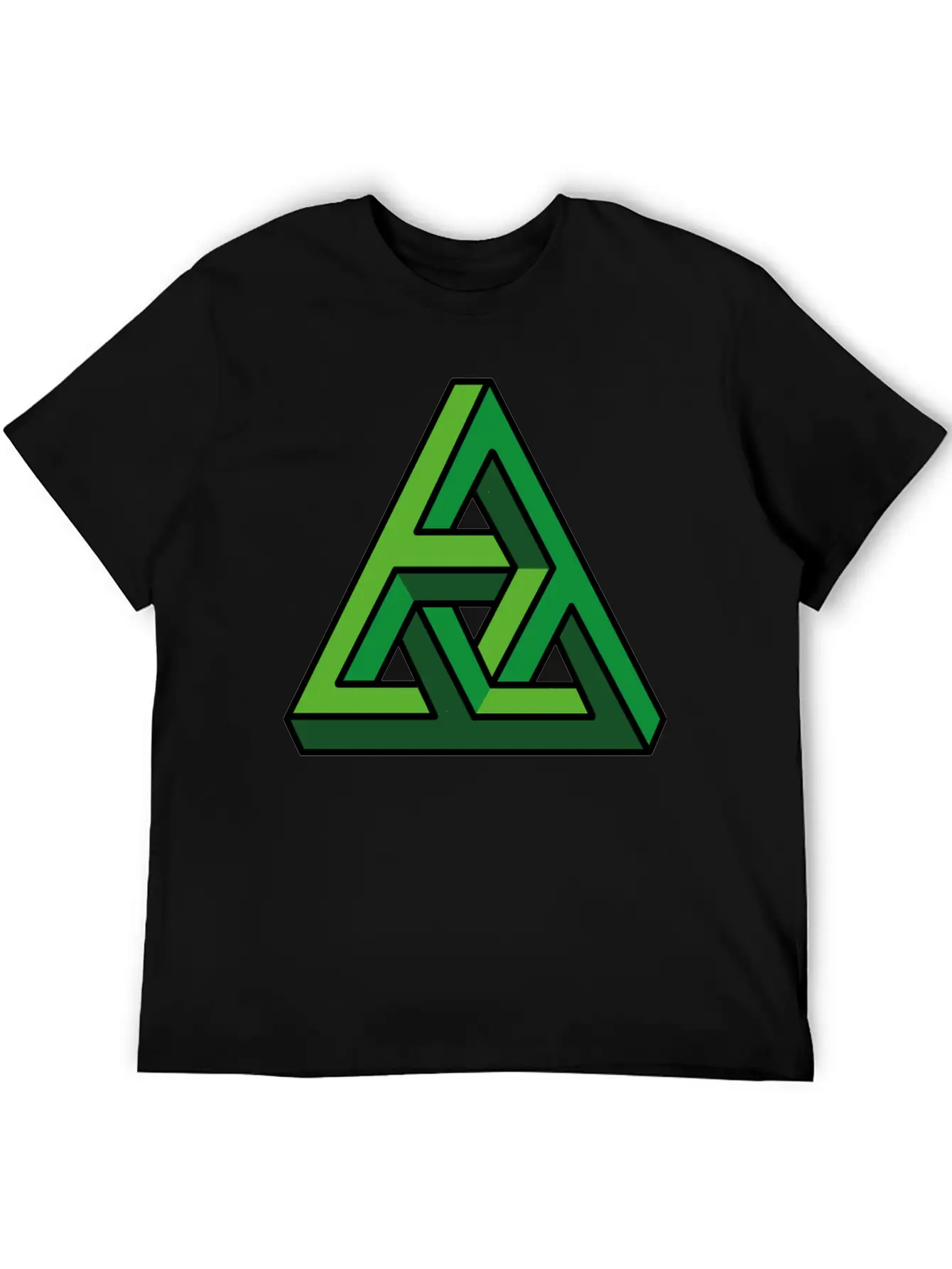 3D Illusion Green Breathable Graphic T-Shirt – Perfect For Casual Days