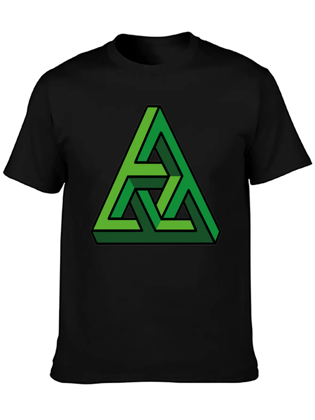 3D Illusion Green Breathable Graphic T-Shirt – Perfect For Casual Days