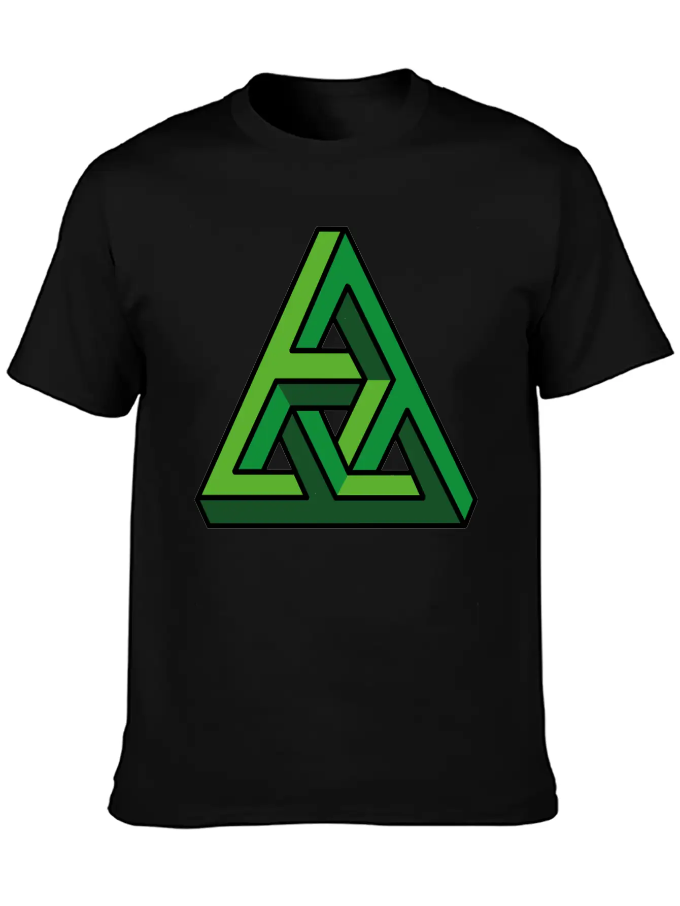 3D Illusion Green Breathable Graphic T-Shirt – Perfect For Casual Days