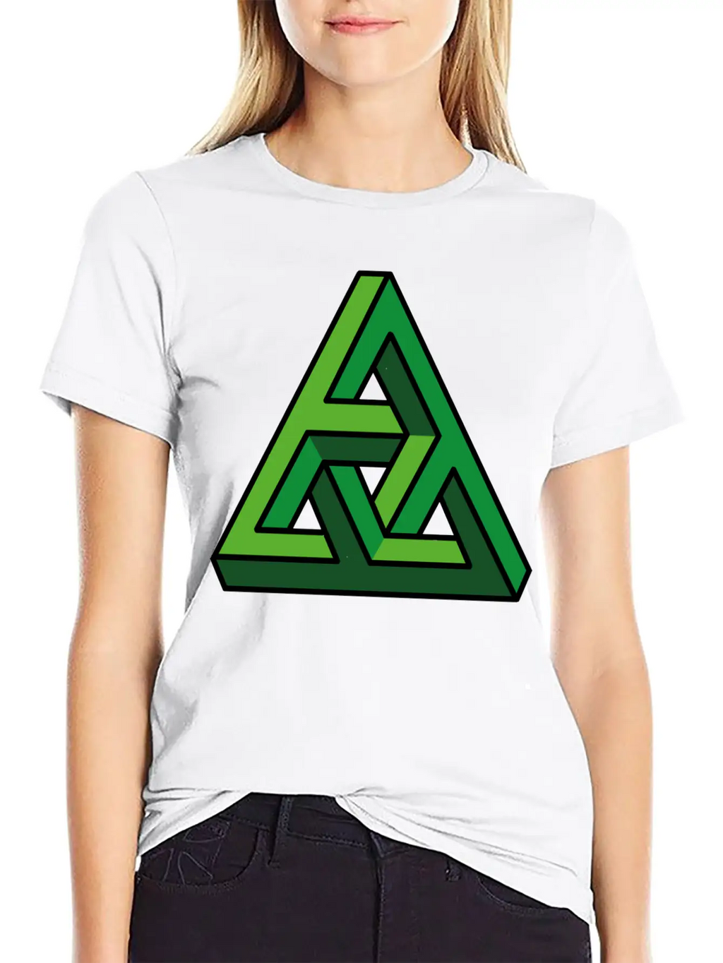 3D Illusion Green Breathable Graphic T-Shirt – Perfect For Casual Days