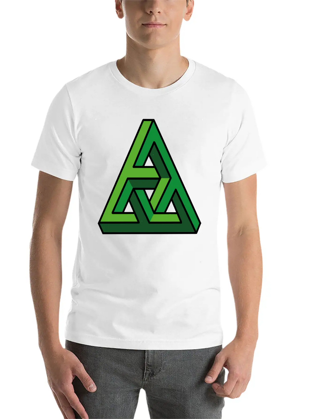 3D Illusion Green Breathable Graphic T-Shirt – Perfect For Casual Days