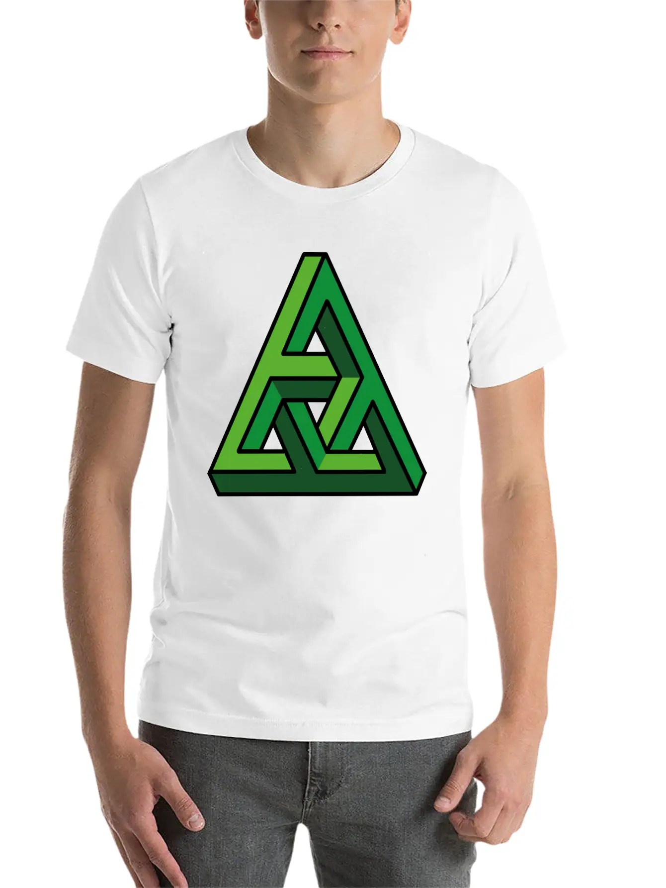 3D Illusion Green Breathable Graphic T-Shirt – Perfect For Casual Days