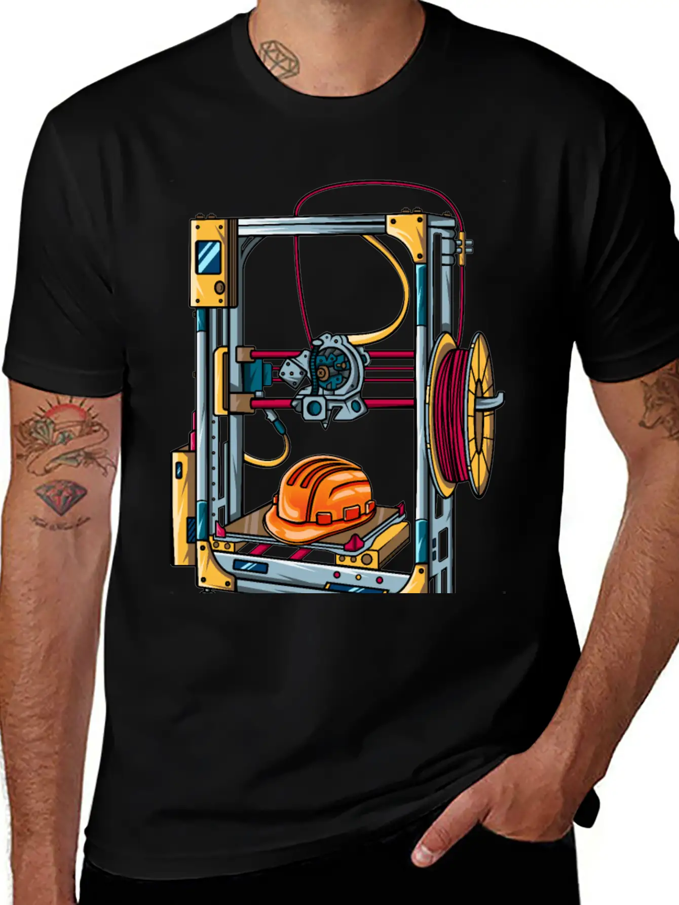 3D Printer #1 Made By Engineer Classic Crew Neck Graphic Tee – Everyday Minimal Look