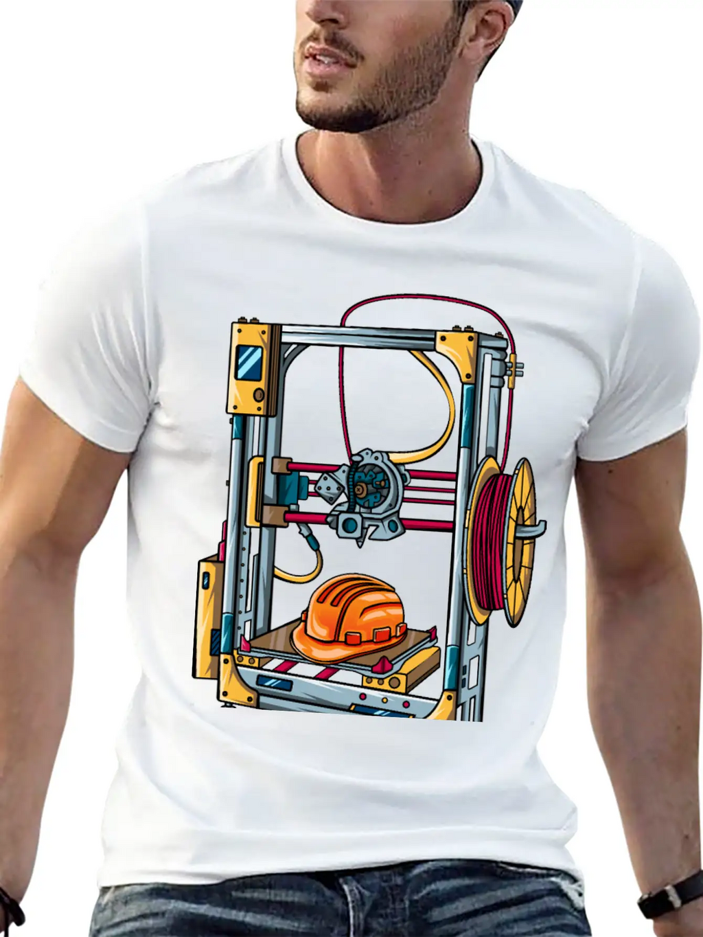 3D Printer #1 Made By Engineer Classic Crew Neck Graphic Tee – Everyday Minimal Look